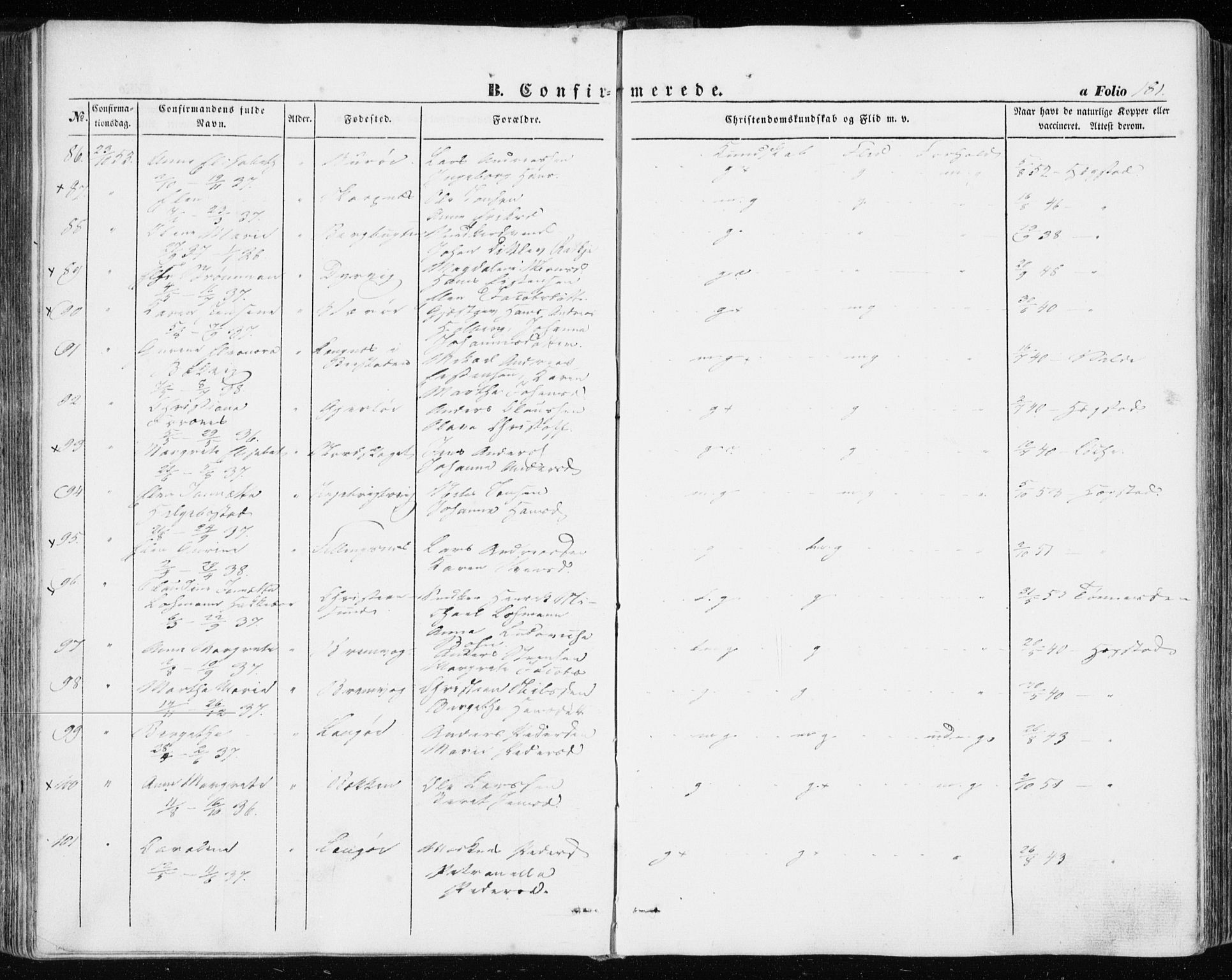 Ministerialprotokoller, klokkerbøker og fødselsregistre - Sør-Trøndelag, SAT/A-1456/634/L0530: Parish register (official) no. 634A06, 1852-1860, p. 181