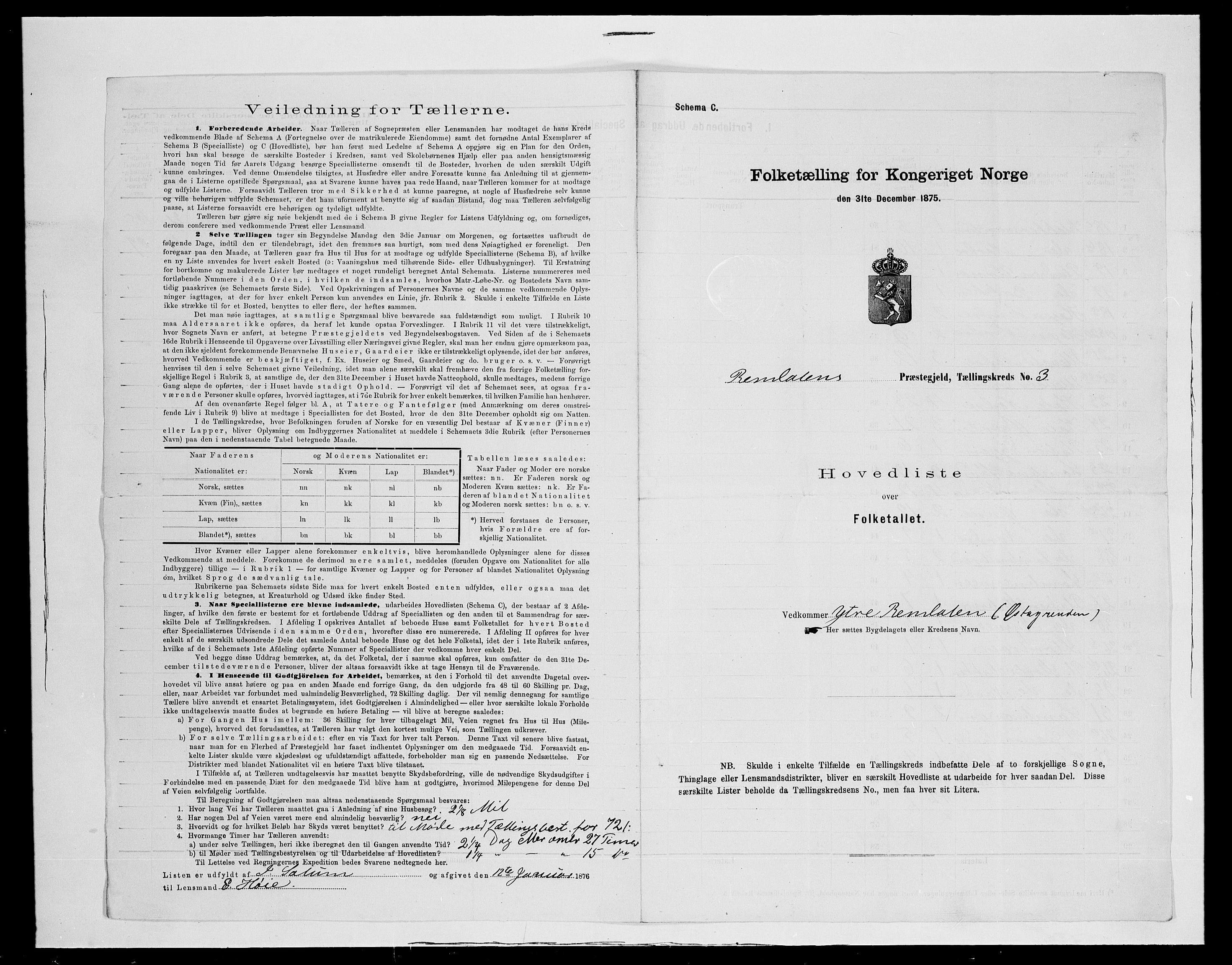 SAH, 1875 census for 0432P Rendalen, 1875, p. 28