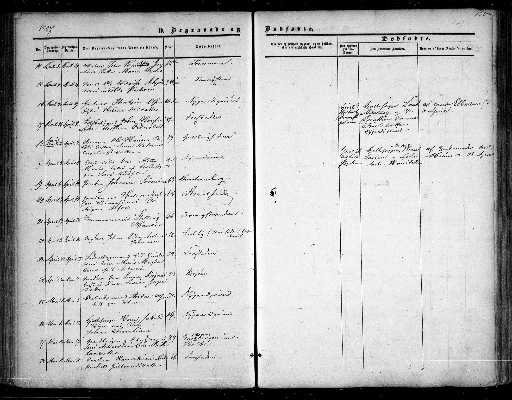 Glemmen prestekontor Kirkebøker, SAO/A-10908/F/Fa/L0007: Parish register (official) no. 7, 1853-1862, p. 150