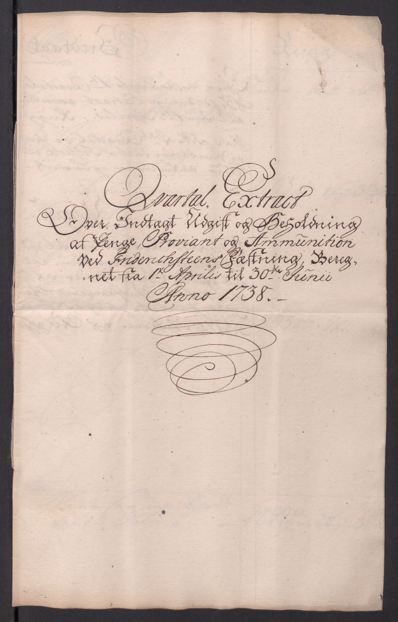 Kommanderende general (KG I) med Det norske krigsdirektorium, AV/RA-EA-5419/D/L0154: Fredriksten festning: Brev, inventarfortegnelser og regnskapsekstrakter, 1730-1739, p. 628