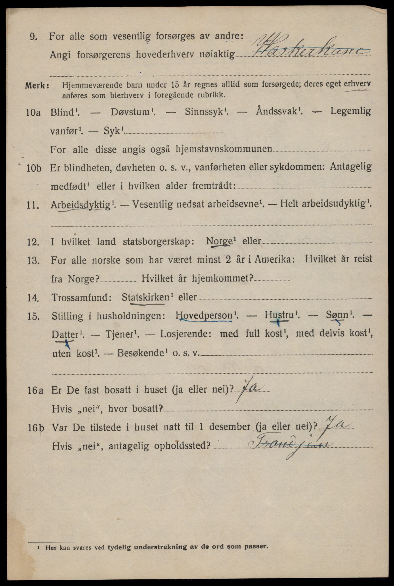 SAT, 1920 census for Trondheim, 1920, p. 123711