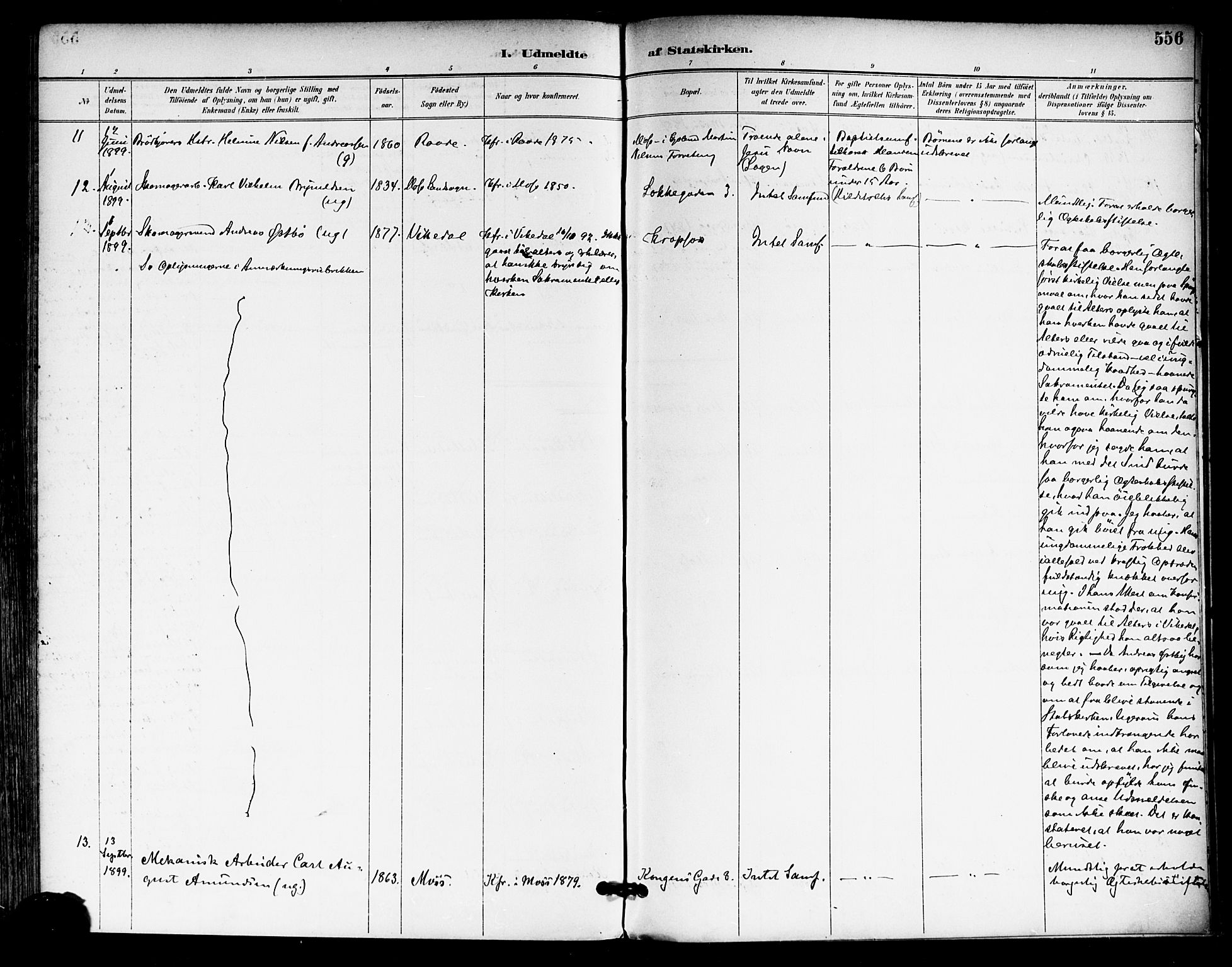 Moss prestekontor Kirkebøker, AV/SAO-A-2003/F/Fb/L0003: Parish register (official) no. II 3, 1894-1901, p. 556