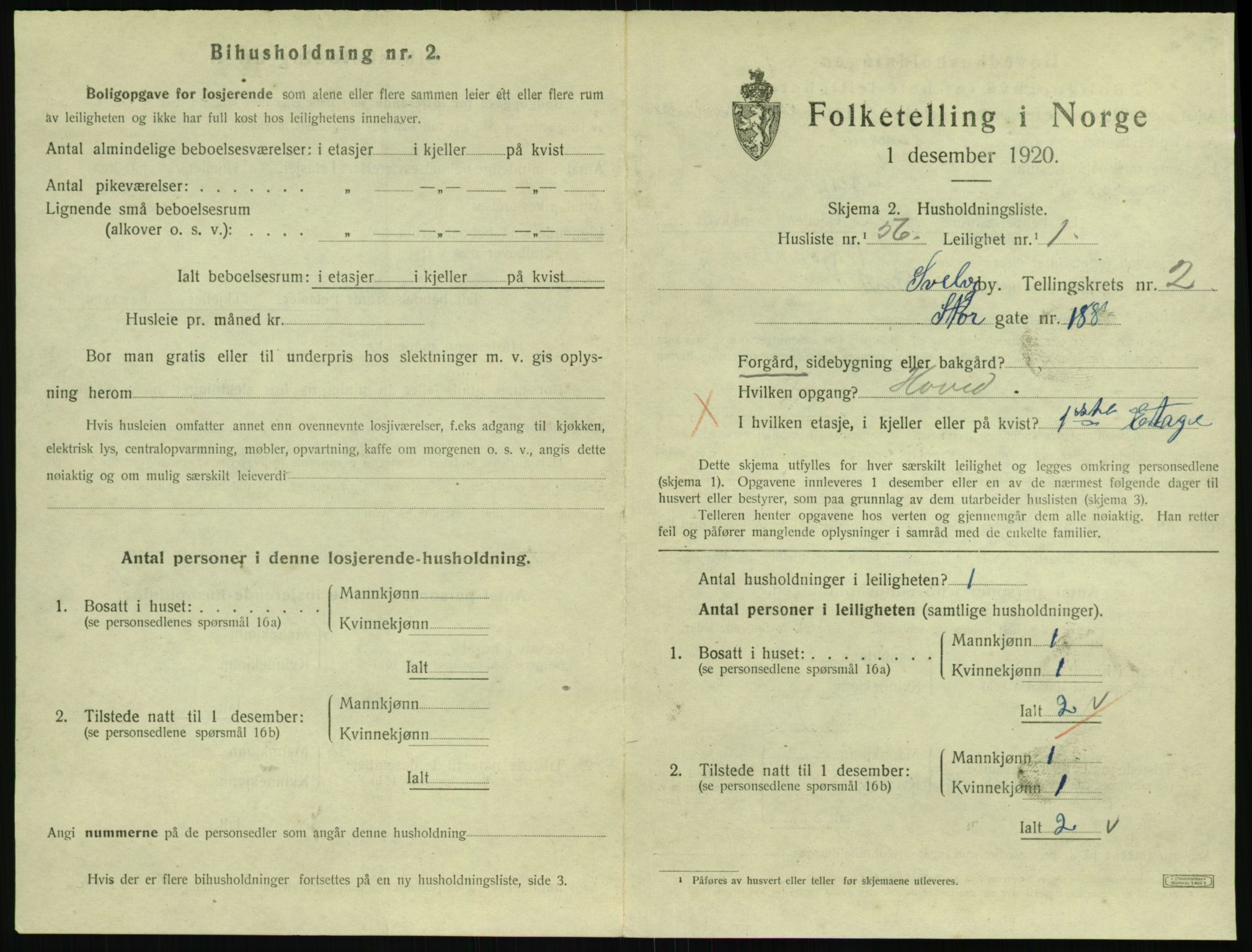 SAKO, 1920 census for Svelvik, 1920, p. 1009