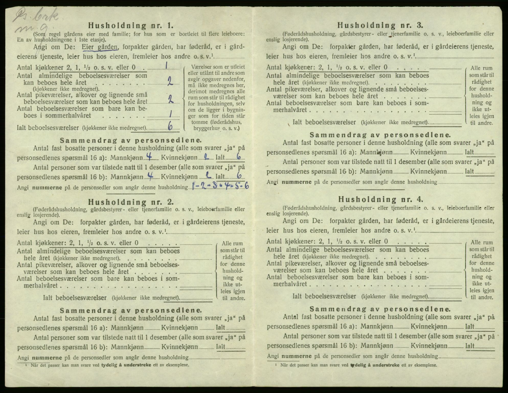 SAB, 1920 census for Bremnes, 1920, p. 880