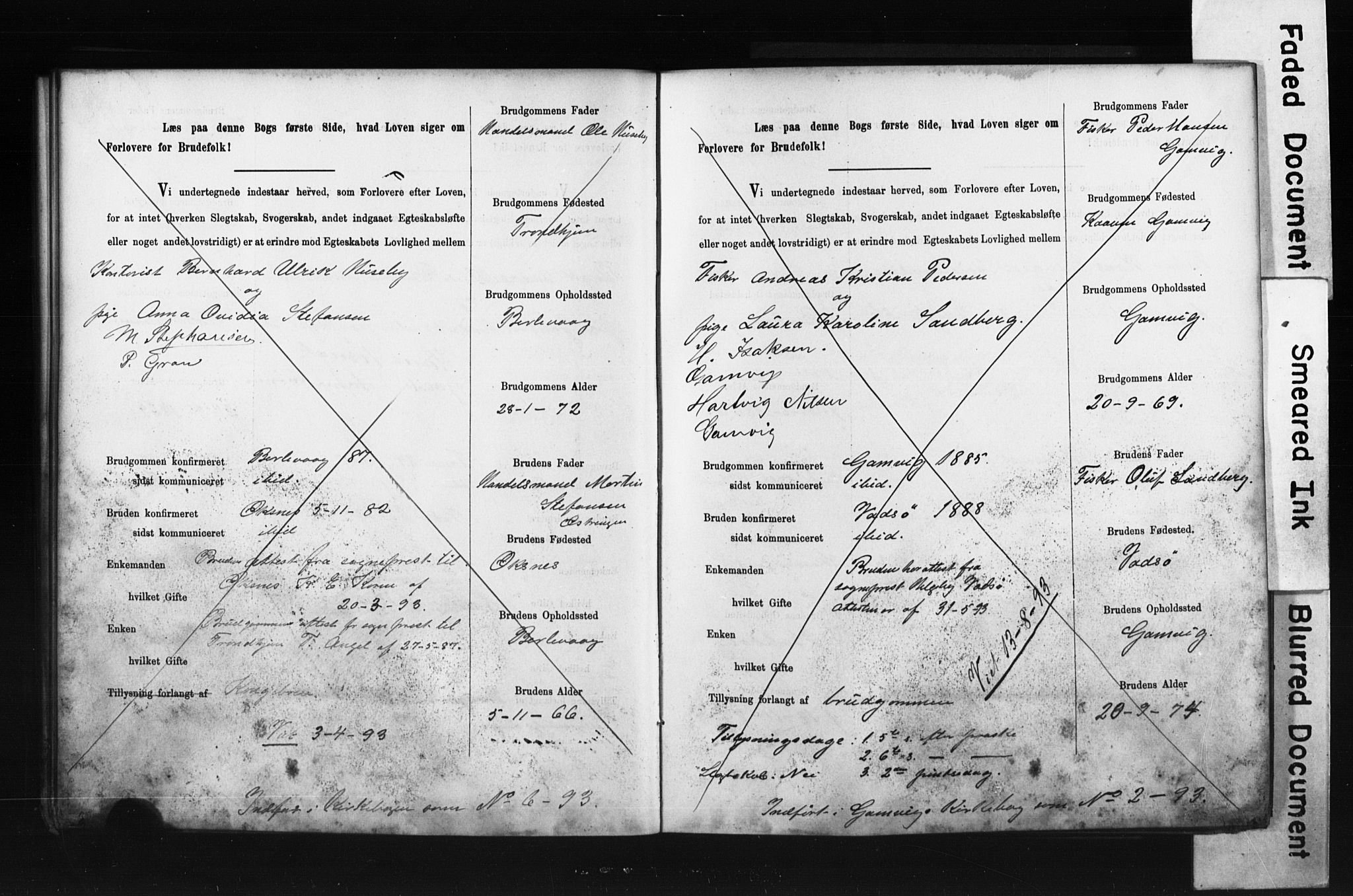 Tana sokneprestkontor, AV/SATØ-S-1334/I/Ib/L0037/0002: Banns register no. 37.2, 1891-1903