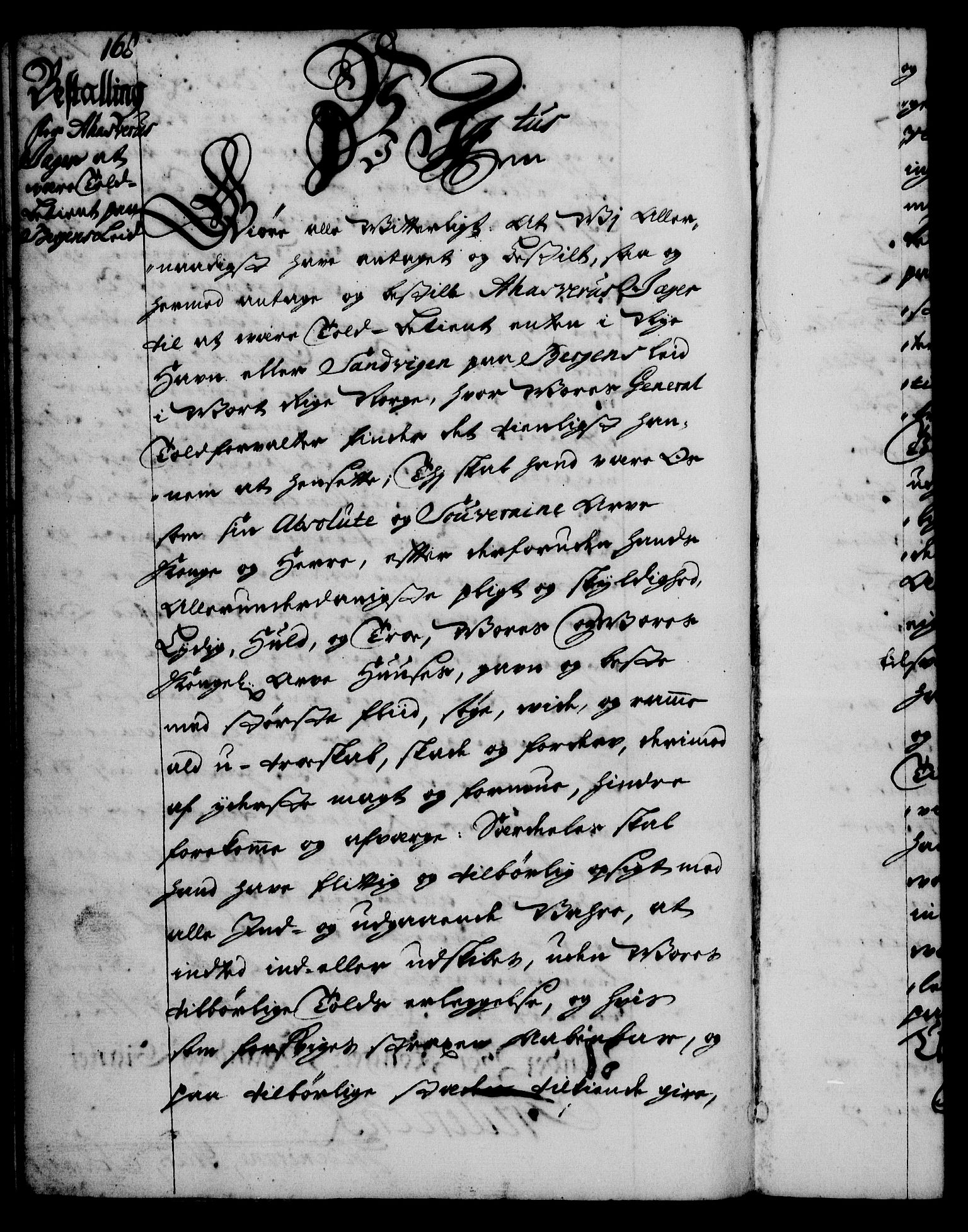 Rentekammeret, Kammerkanselliet, RA/EA-3111/G/Gg/Gge/L0001: Norsk bestallingsprotokoll med register (merket RK 53.25), 1720-1730, p. 168
