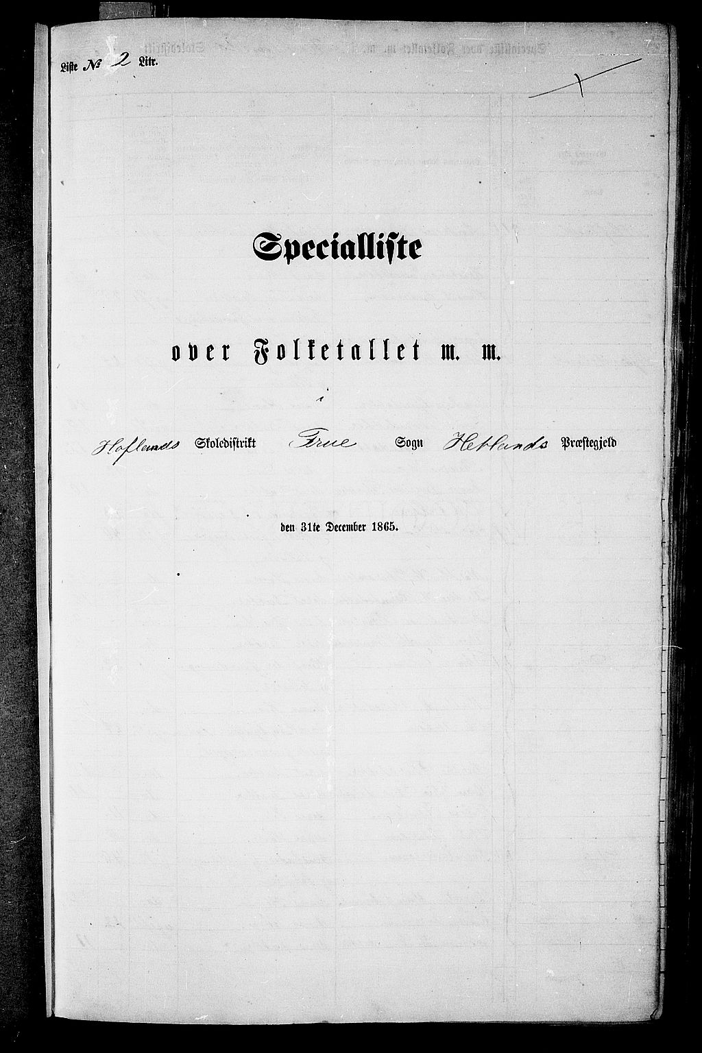 RA, 1865 census for Hetland, 1865, p. 31