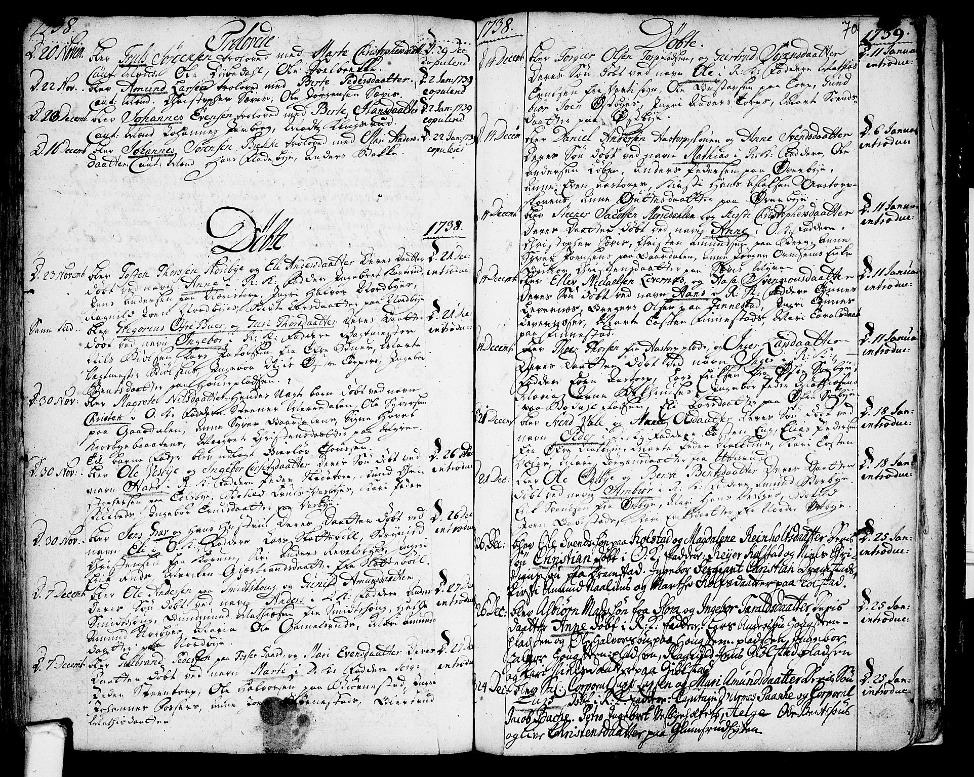 Rakkestad prestekontor Kirkebøker, AV/SAO-A-2008/F/Fa/L0001: Parish register (official) no. I 1, 1722-1740, p. 70