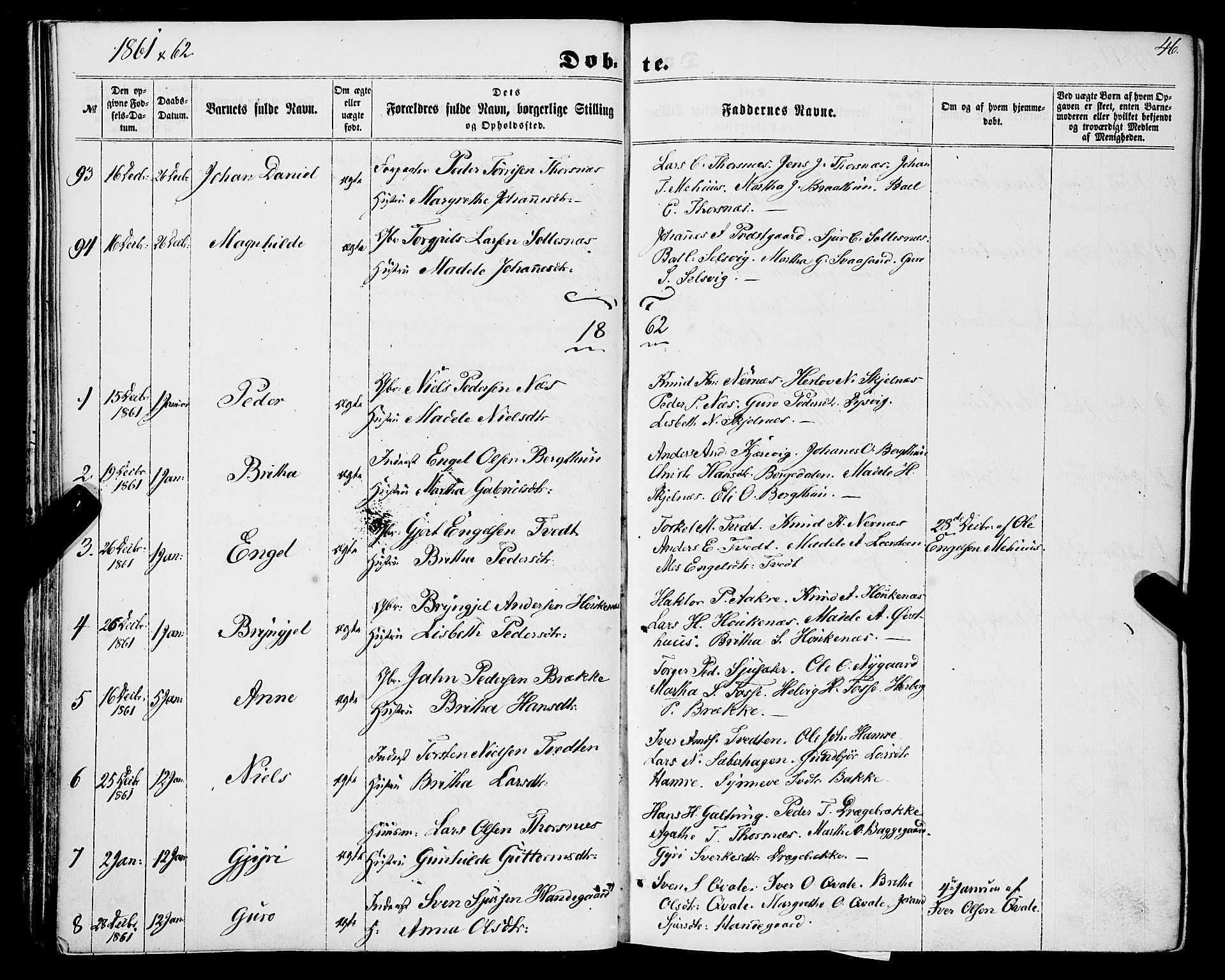 Strandebarm sokneprestembete, SAB/A-78401/H/Haa: Parish register (official) no. A 8, 1858-1872, p. 46