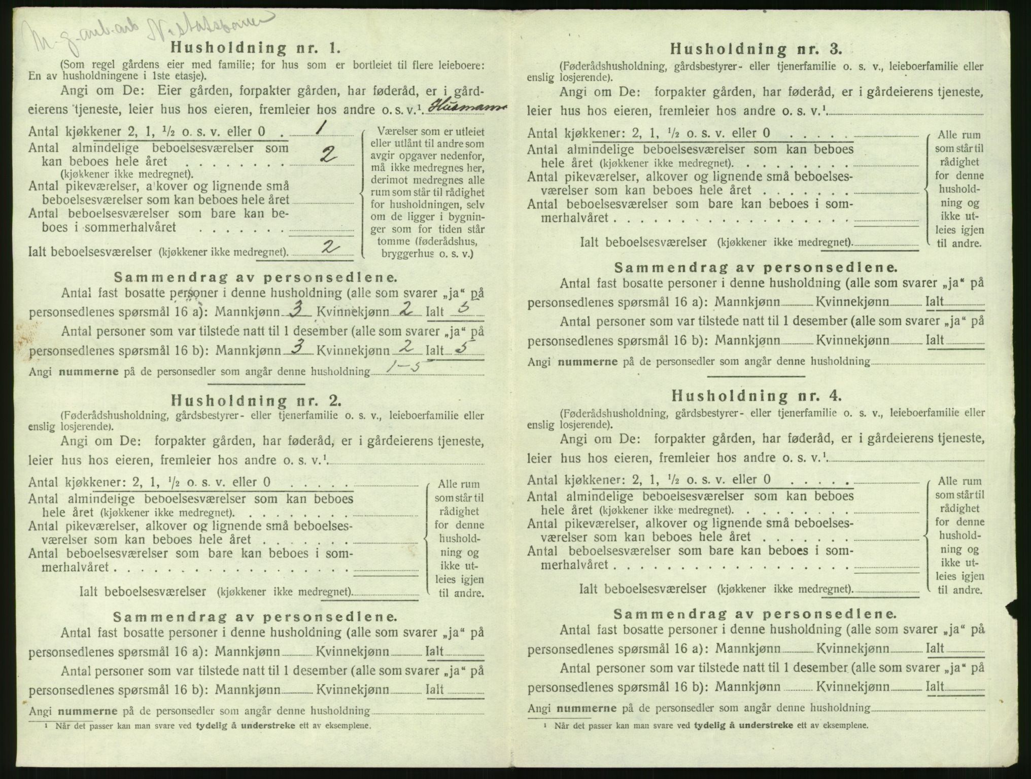 SAT, 1920 census for Grytten, 1920, p. 659