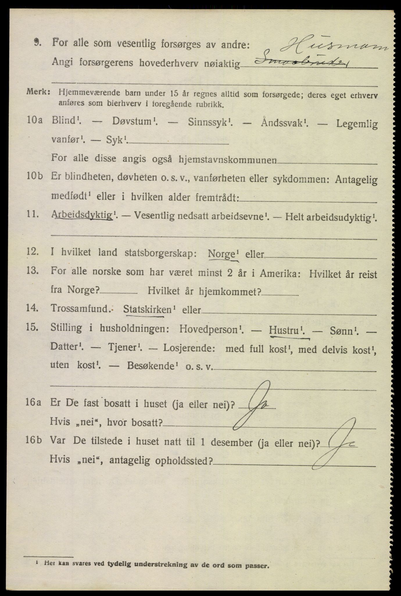 SAH, 1920 census for Vestre Slidre, 1920, p. 3671