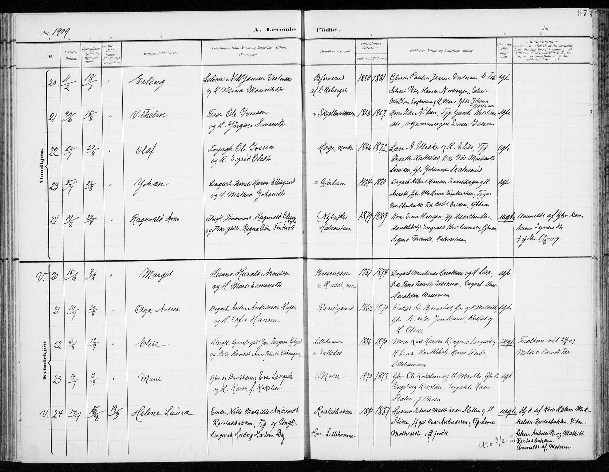 Fåberg prestekontor, AV/SAH-PREST-086/H/Ha/Haa/L0011: Parish register (official) no. 11, 1899-1913, p. 97