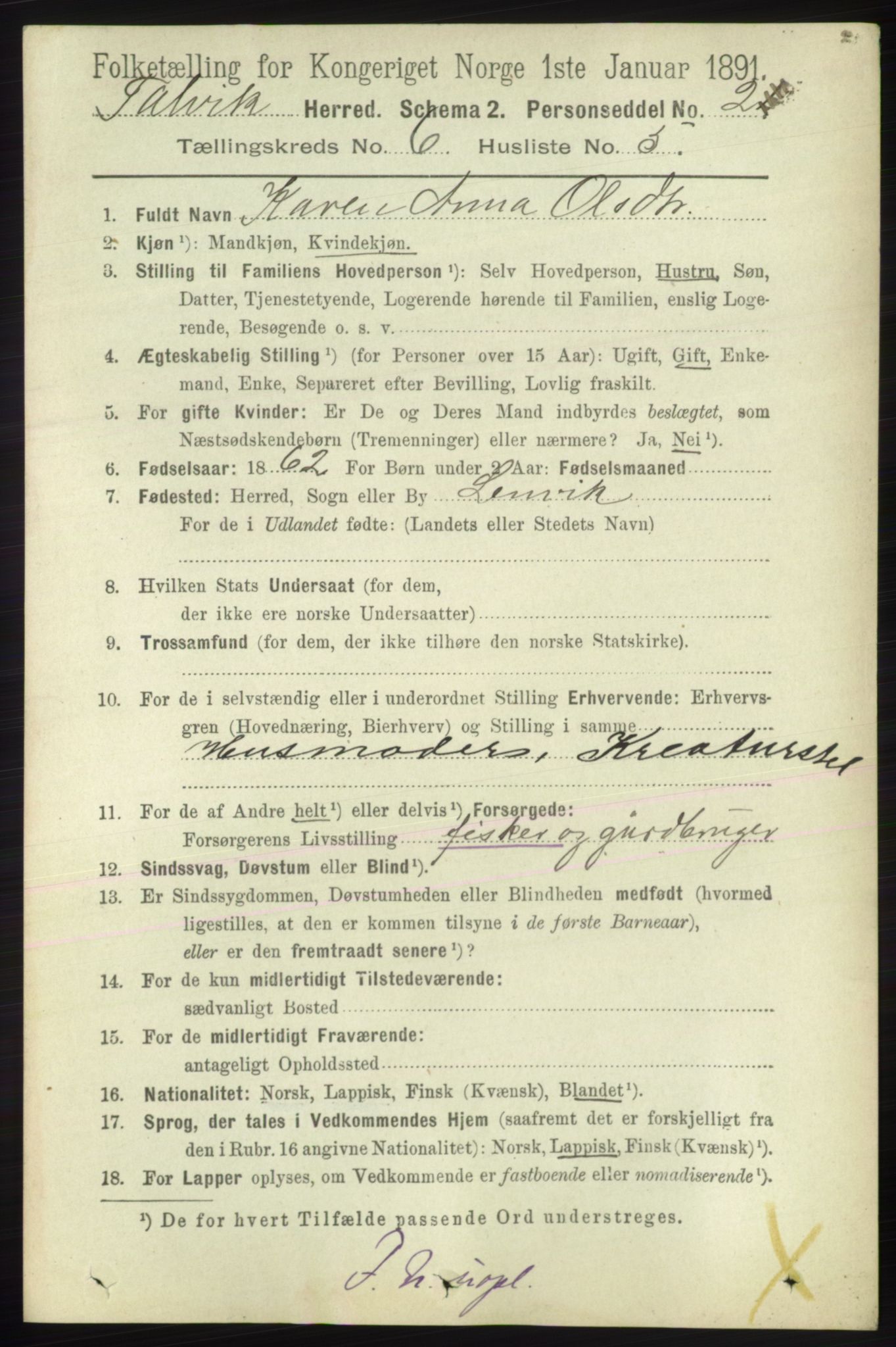 RA, 1891 census for 2013 Talvik, 1891, p. 1635
