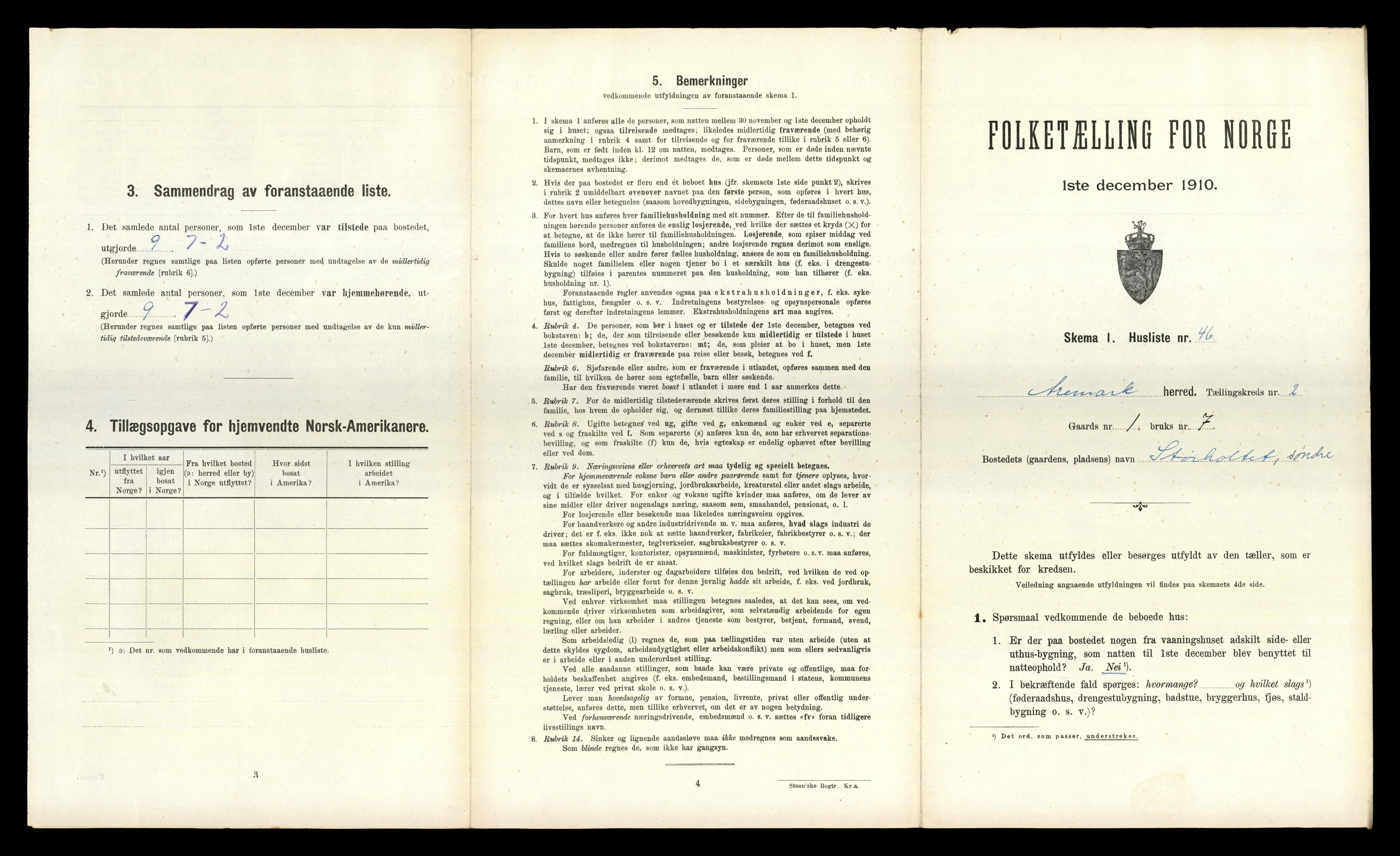 RA, 1910 census for Aremark, 1910, p. 291