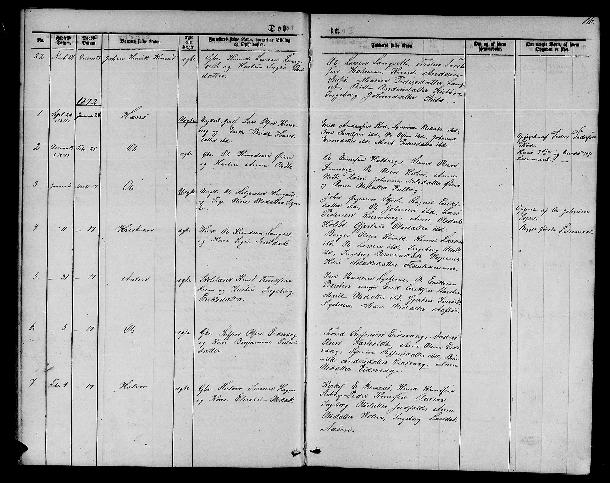 Ministerialprotokoller, klokkerbøker og fødselsregistre - Møre og Romsdal, SAT/A-1454/551/L0630: Parish register (copy) no. 551C02, 1867-1885, p. 16