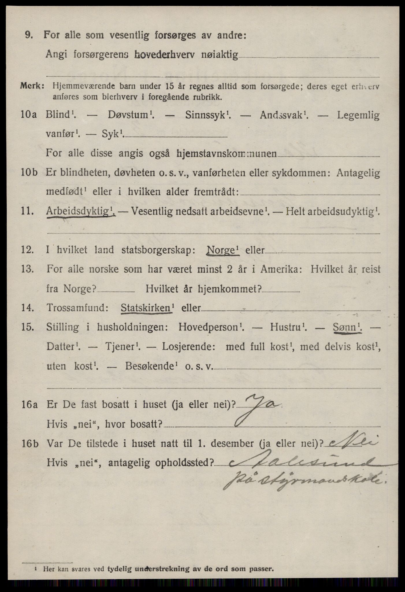 SAT, 1920 census for Hareid, 1920, p. 2498