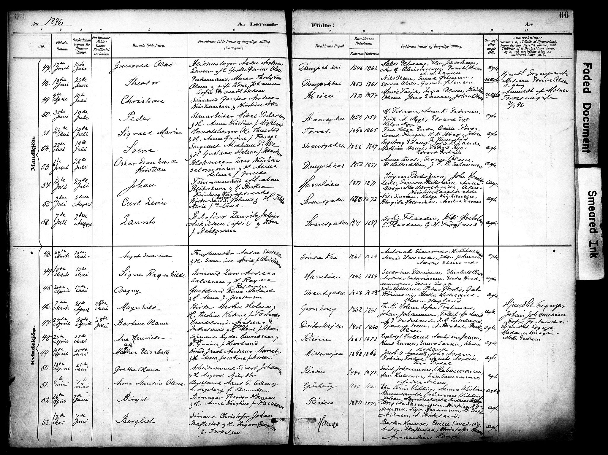 Haugesund sokneprestkontor, SAST/A -101863/H/Ha/Haa/L0006: Parish register (official) no. A 6, 1891-1907, p. 66