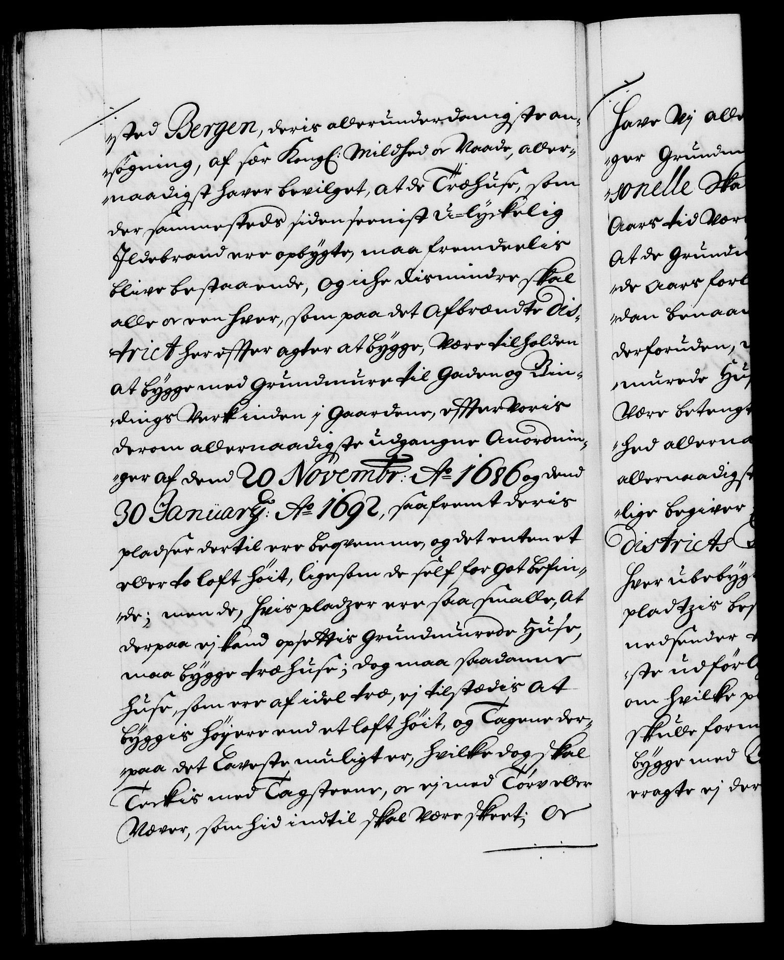 Danske Kanselli 1572-1799, AV/RA-EA-3023/F/Fc/Fca/Fcab/L0015: Norske tegnelser (mikrofilm), 1692-1699, p. 46b