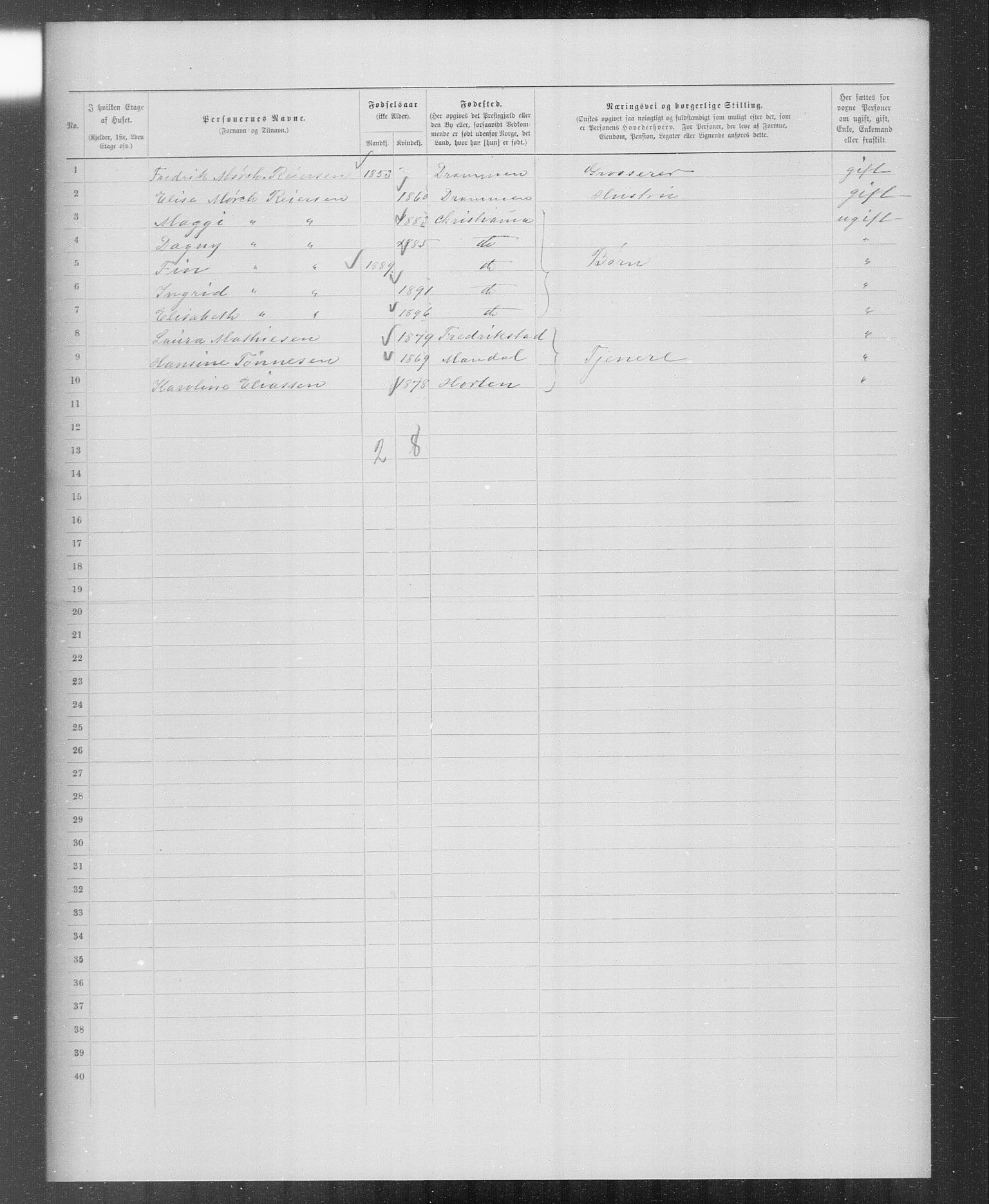 OBA, Municipal Census 1899 for Kristiania, 1899, p. 5770