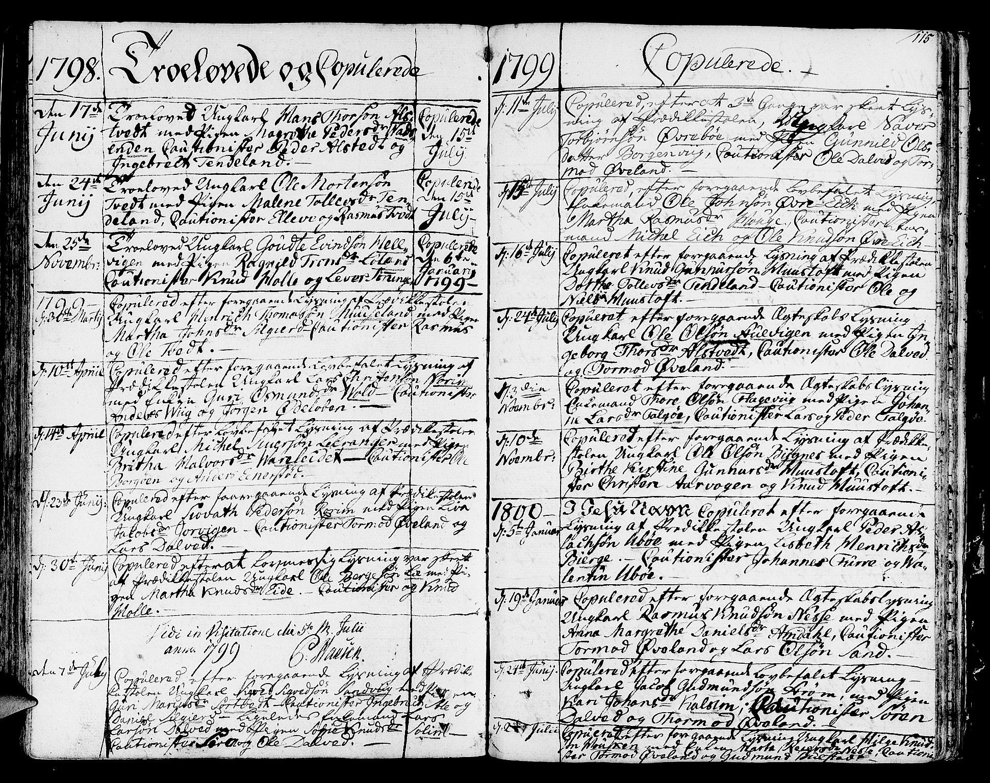 Nedstrand sokneprestkontor, AV/SAST-A-101841/01/IV: Parish register (official) no. A 5, 1795-1816, p. 115