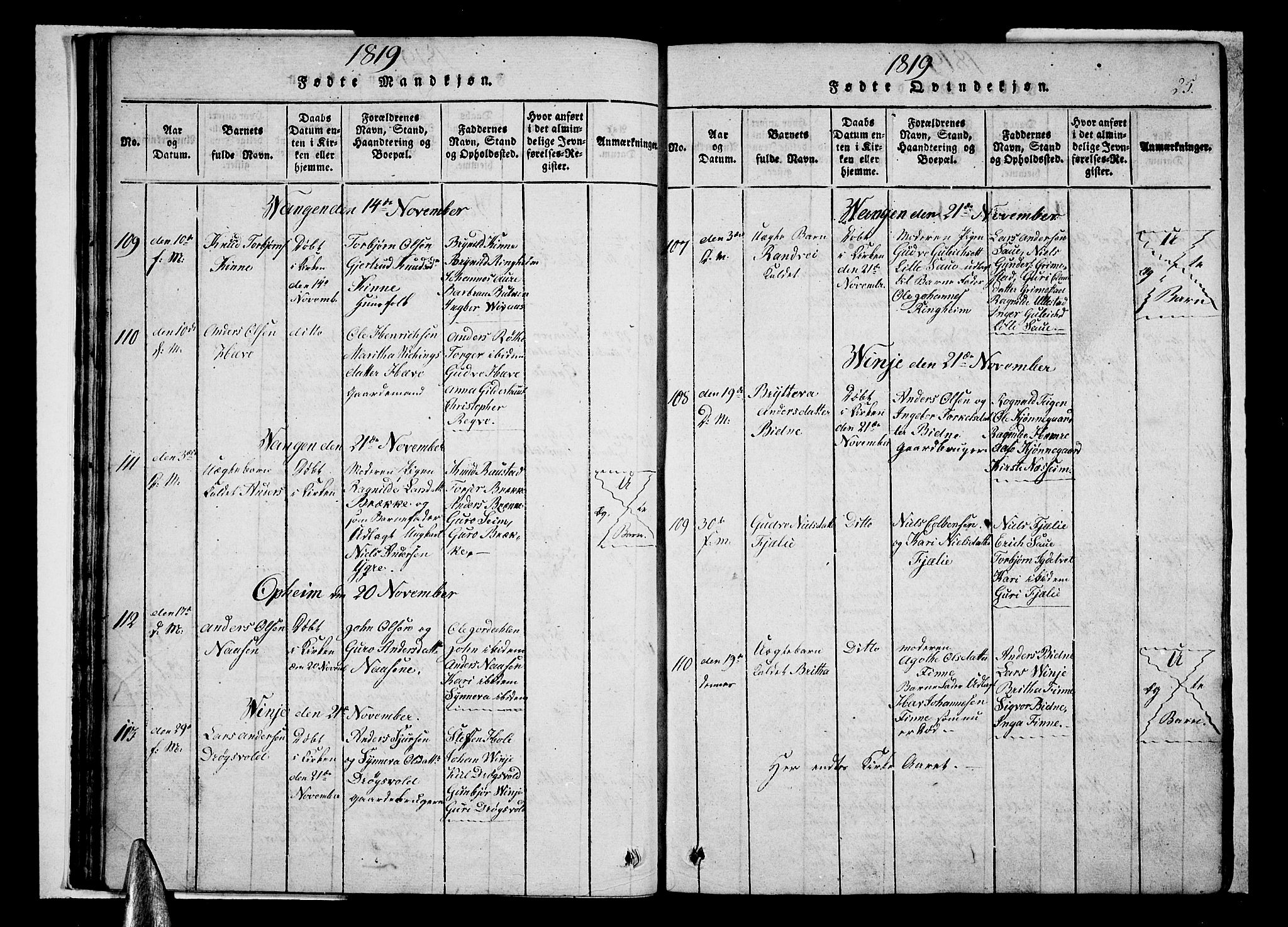 Voss sokneprestembete, AV/SAB-A-79001/H/Haa: Parish register (official) no. A 11, 1816-1827, p. 25