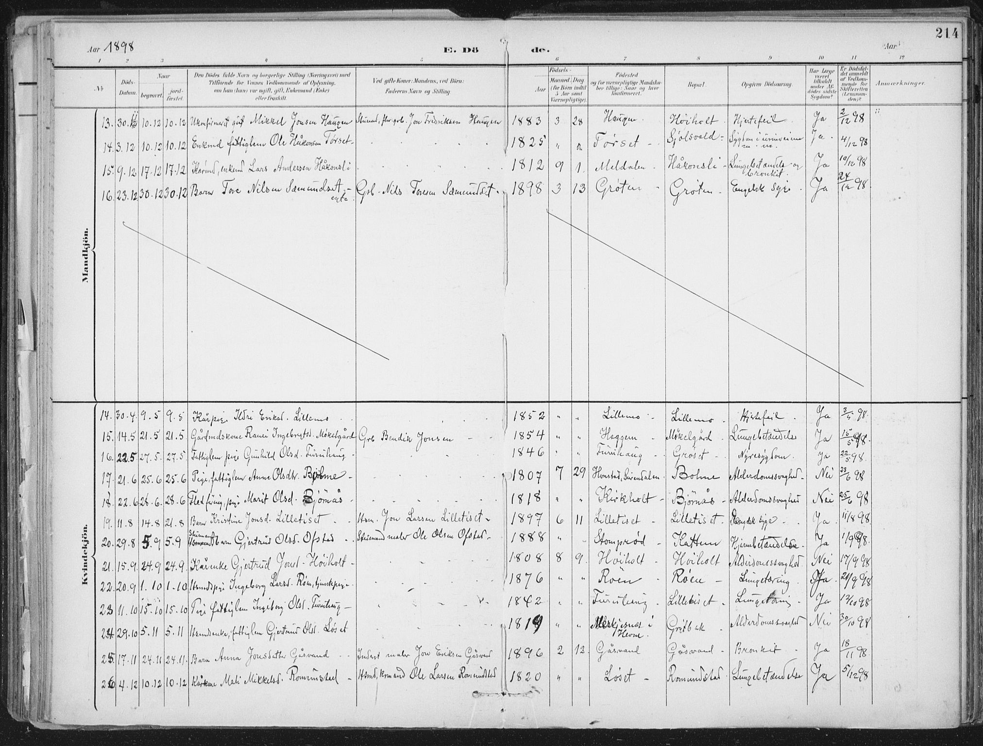 Ministerialprotokoller, klokkerbøker og fødselsregistre - Møre og Romsdal, SAT/A-1454/598/L1072: Parish register (official) no. 598A06, 1896-1910, p. 214