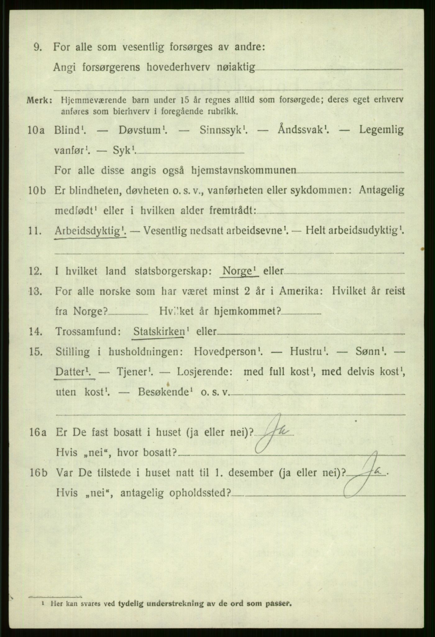 SAB, 1920 census for Voss, 1920, p. 13912