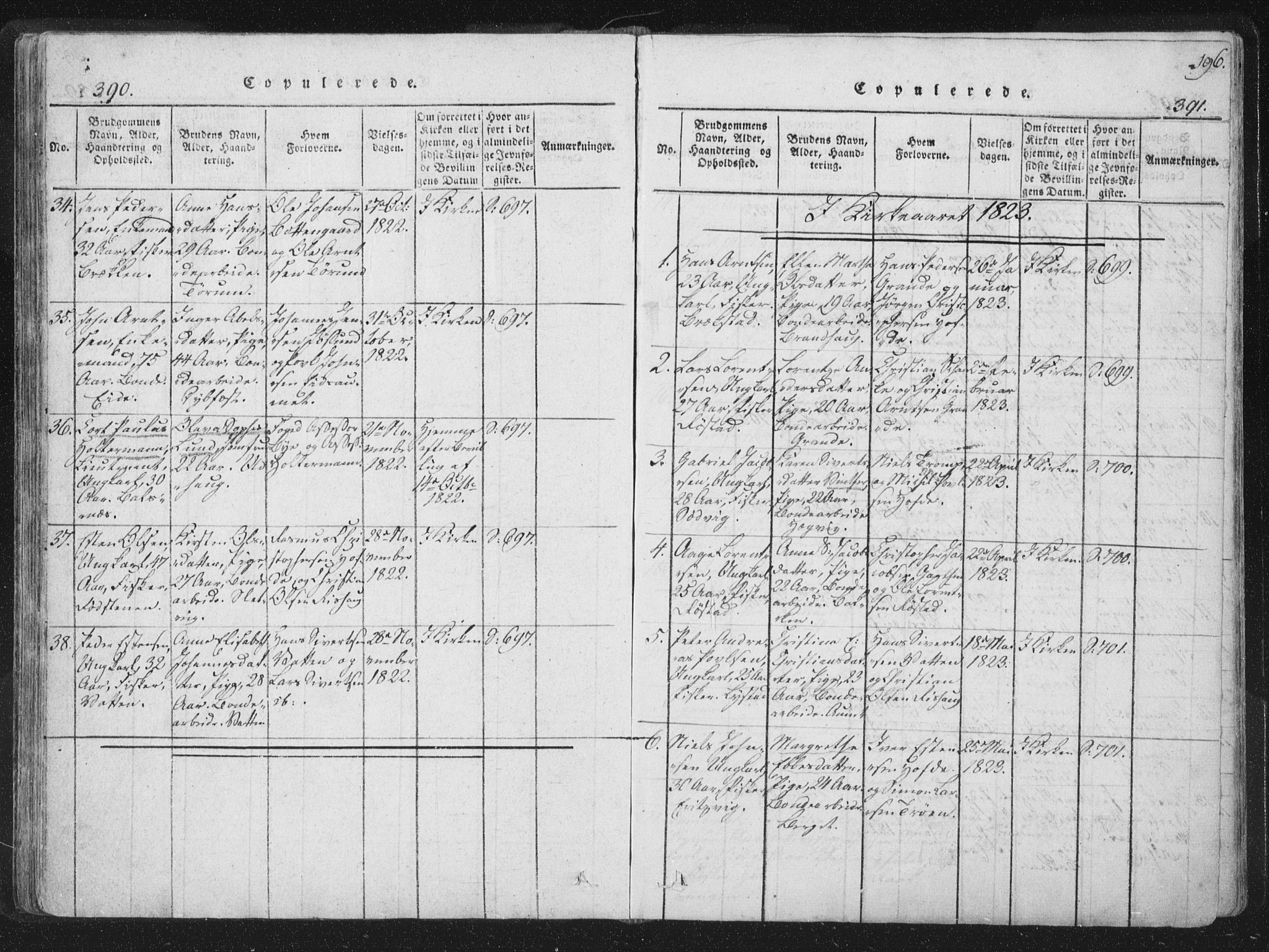 Ministerialprotokoller, klokkerbøker og fødselsregistre - Sør-Trøndelag, SAT/A-1456/659/L0734: Parish register (official) no. 659A04, 1818-1825, p. 390-391