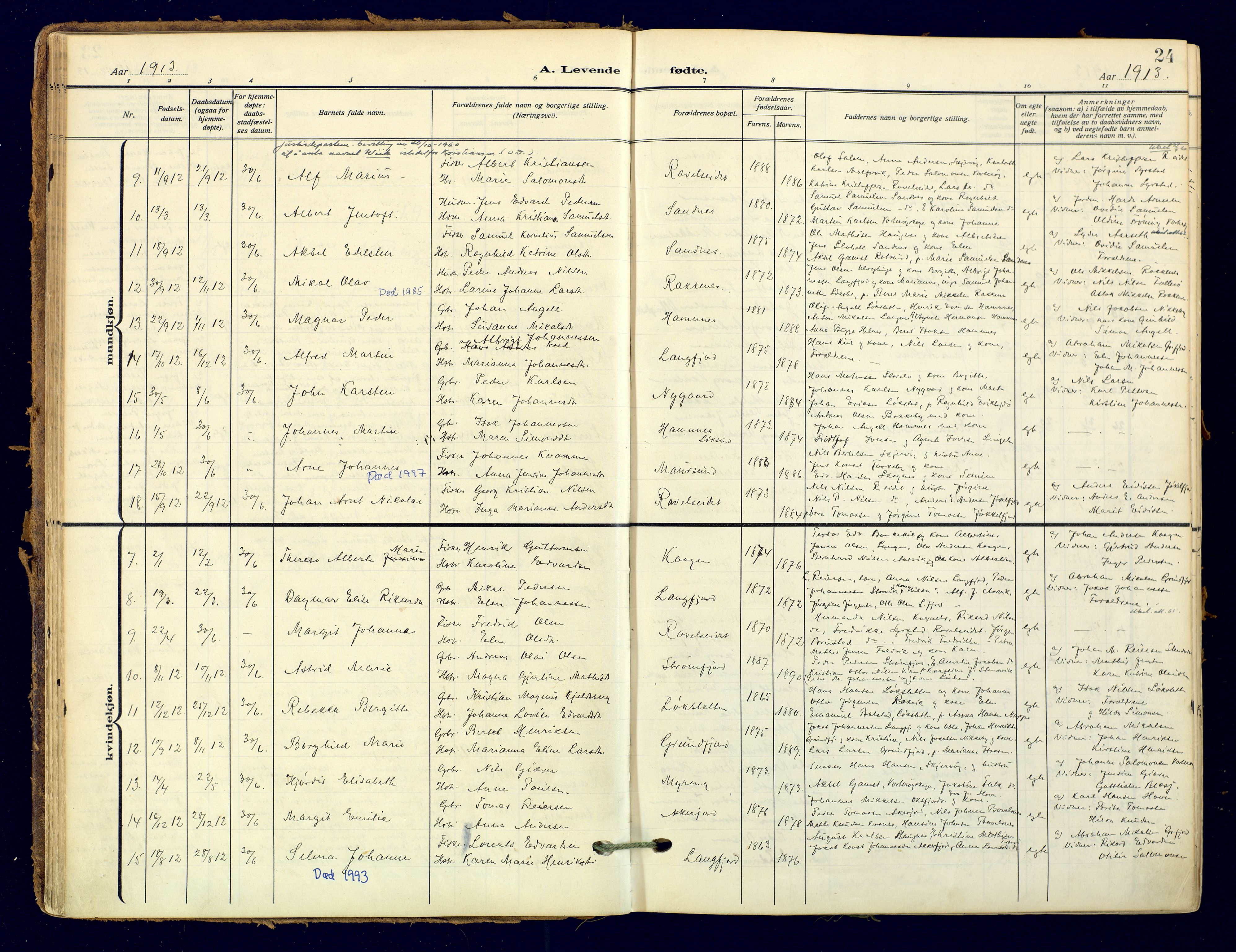 Skjervøy sokneprestkontor, AV/SATØ-S-1300/H/Ha/Haa: Parish register (official) no. 18, 1910-1926, p. 24