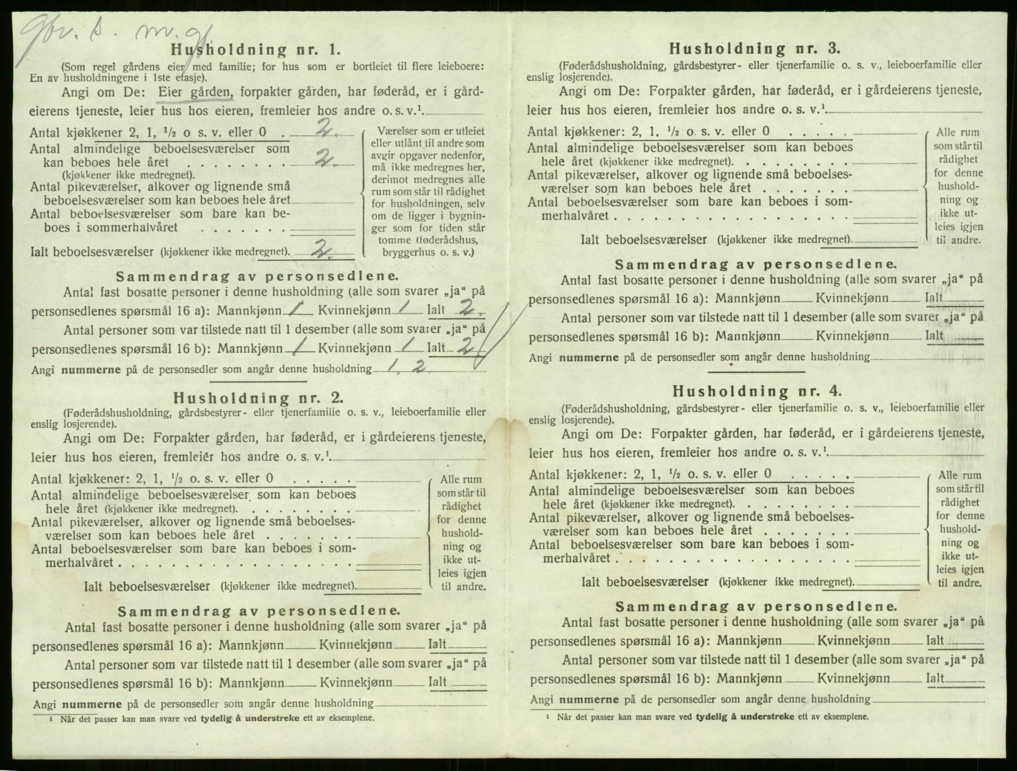 SAKO, 1920 census for Sande, 1920, p. 845