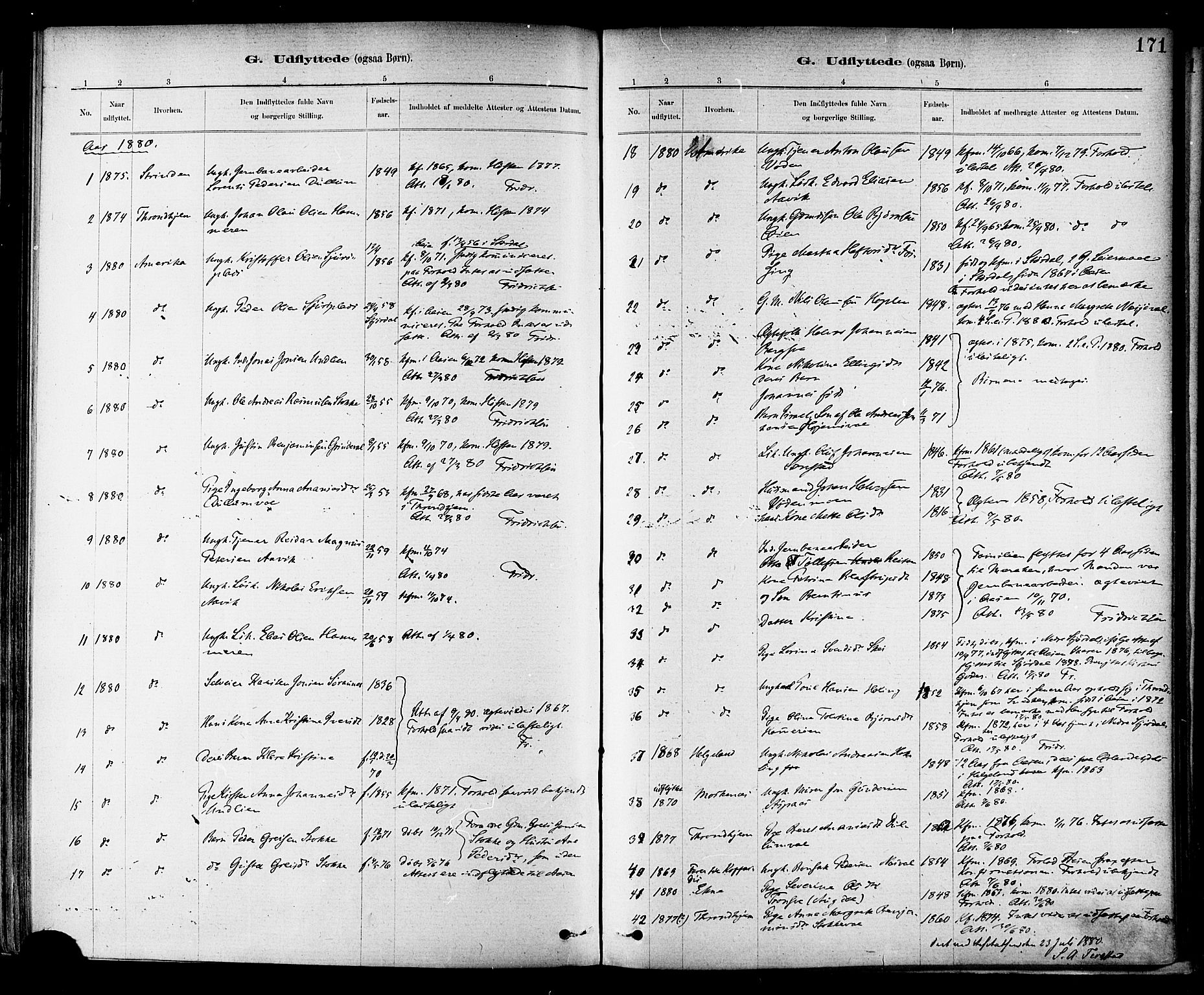 Ministerialprotokoller, klokkerbøker og fødselsregistre - Nord-Trøndelag, SAT/A-1458/714/L0130: Parish register (official) no. 714A01, 1878-1895, p. 171