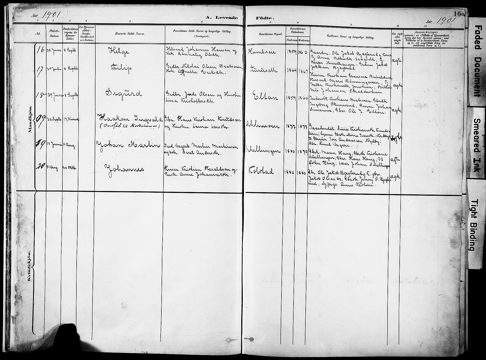 Nordre Land prestekontor, SAH/PREST-124/H/Ha/Haa/L0006: Parish register (official) no. 6, 1897-1914, p. 16