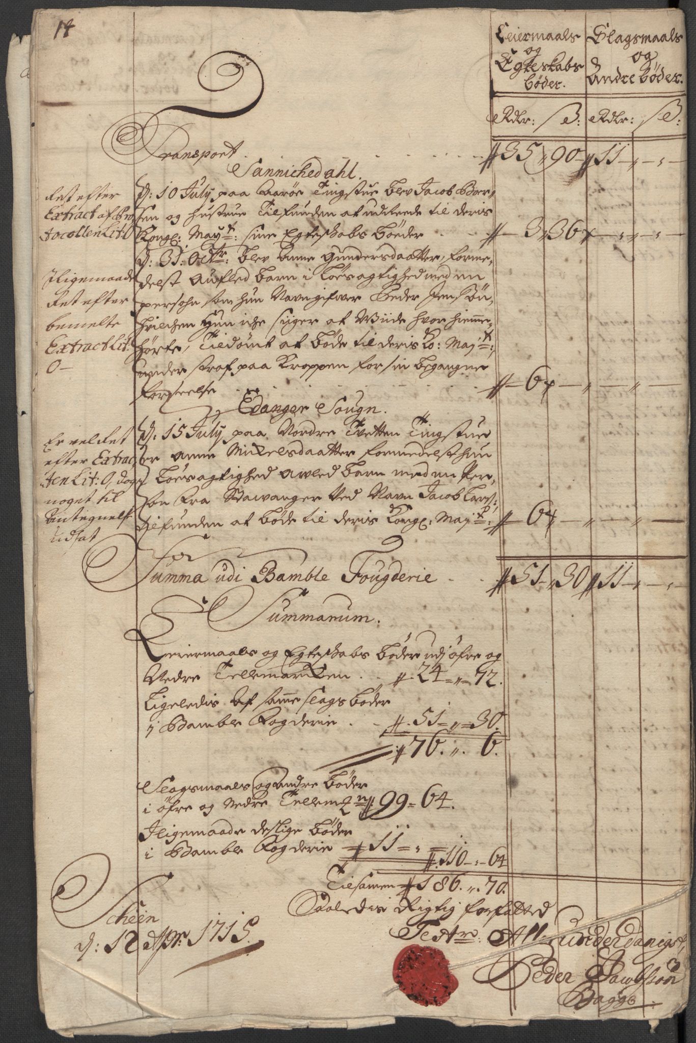 Rentekammeret inntil 1814, Reviderte regnskaper, Fogderegnskap, RA/EA-4092/R36/L2125: Fogderegnskap Øvre og Nedre Telemark og Bamble, 1713, p. 139