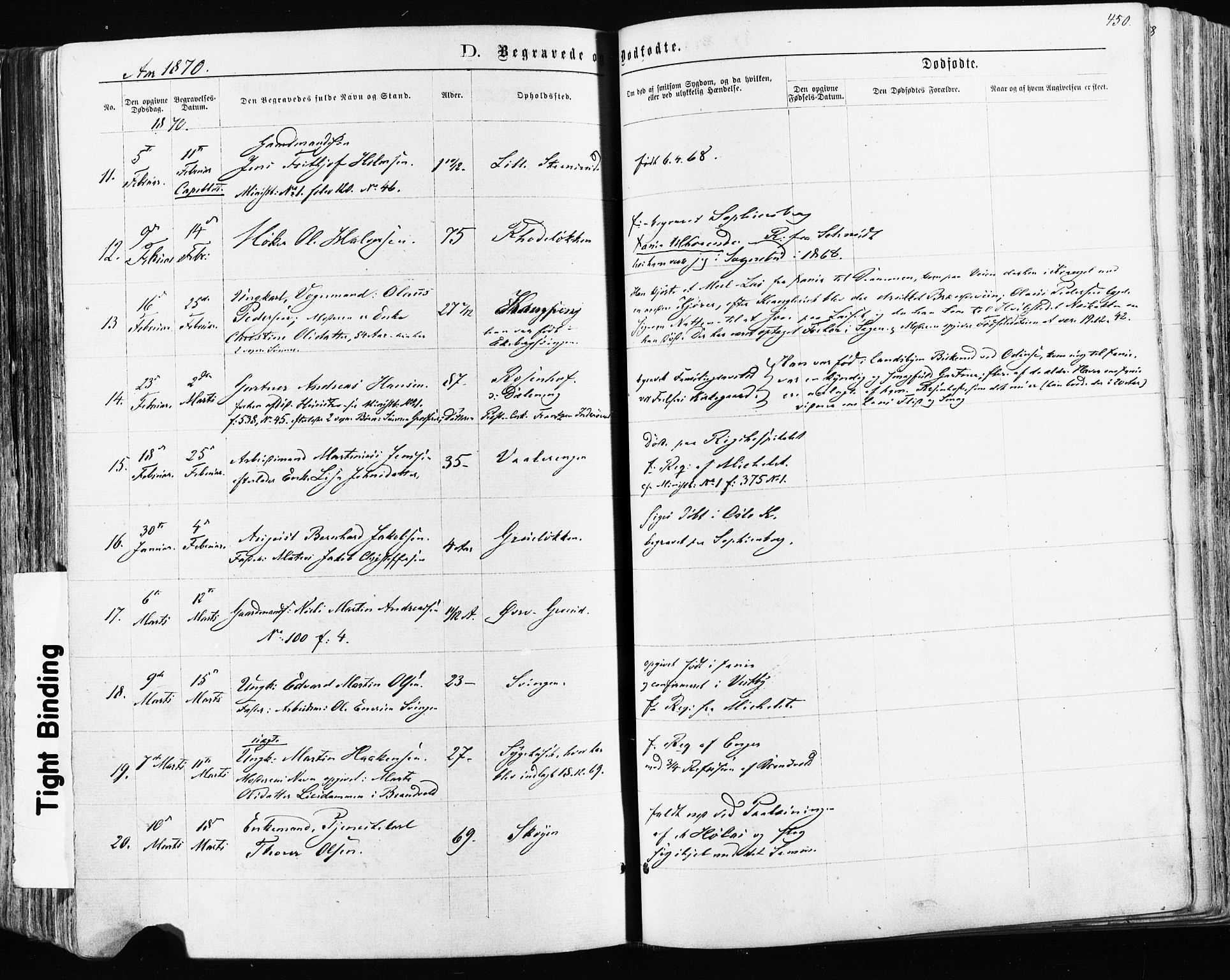 Østre Aker prestekontor Kirkebøker, SAO/A-10840/F/Fa/L0003: Parish register (official) no. I 3, 1869-1875, p. 450