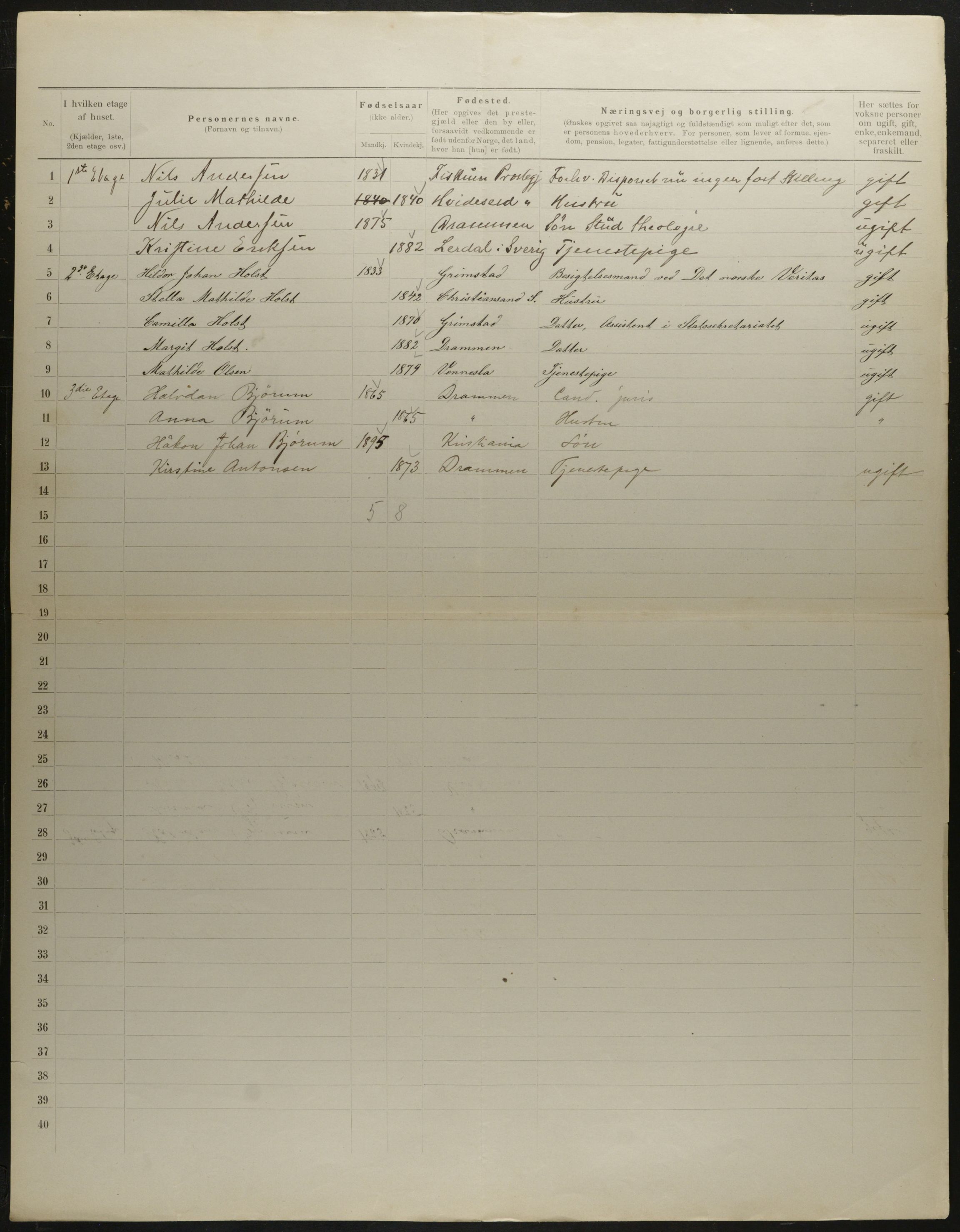 OBA, Municipal Census 1901 for Kristiania, 1901, p. 7448