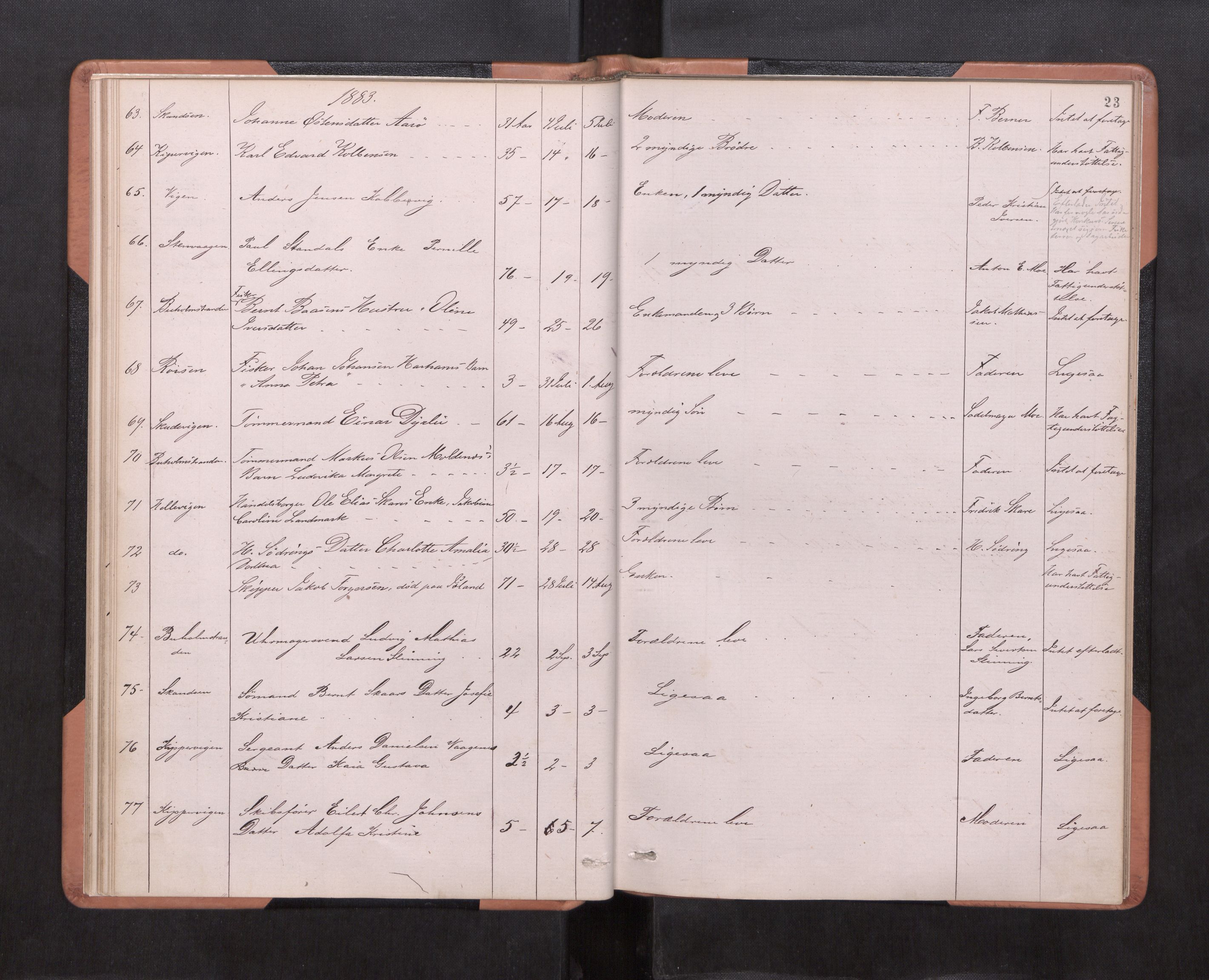 Ålesund byfogd, AV/SAT-A-4384/0001/03/03L/L0002: Dødsanmeldelsprotokoll, 1880-1889, p. 23