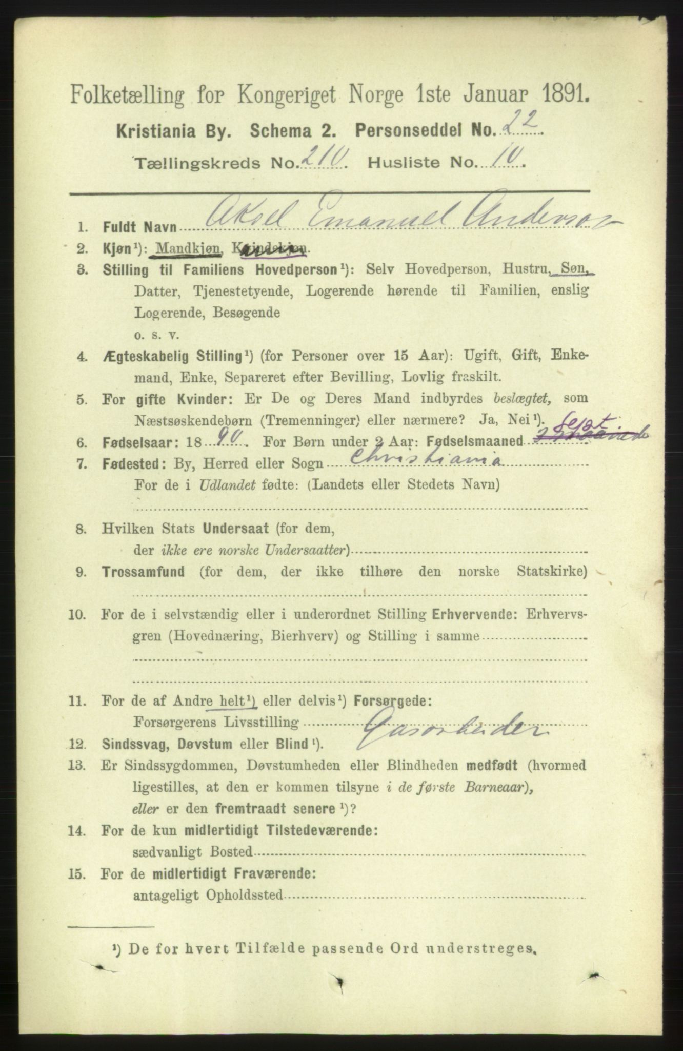 RA, 1891 census for 0301 Kristiania, 1891, p. 125833