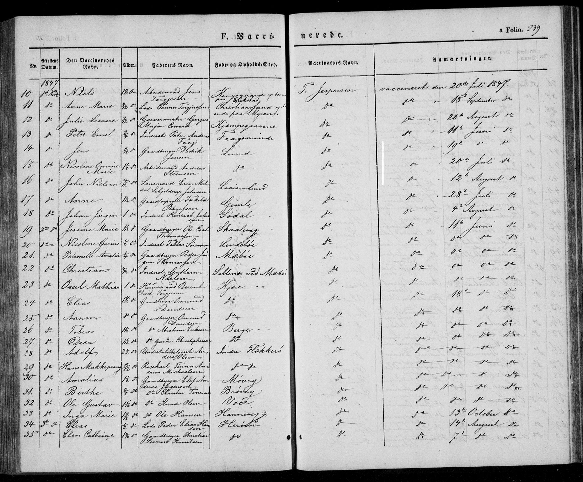 Oddernes sokneprestkontor, AV/SAK-1111-0033/F/Fa/Faa/L0006: Parish register (official) no. A 6, 1838-1851, p. 239