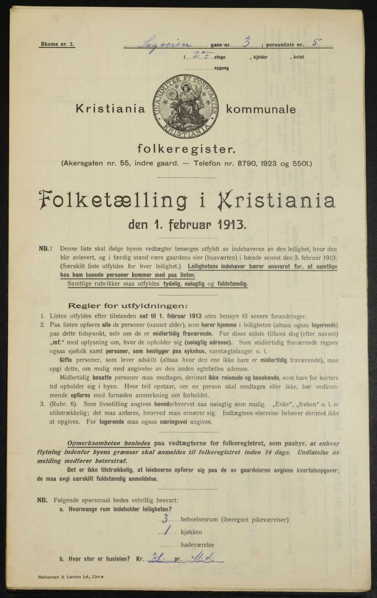 OBA, Municipal Census 1913 for Kristiania, 1913, p. 86430