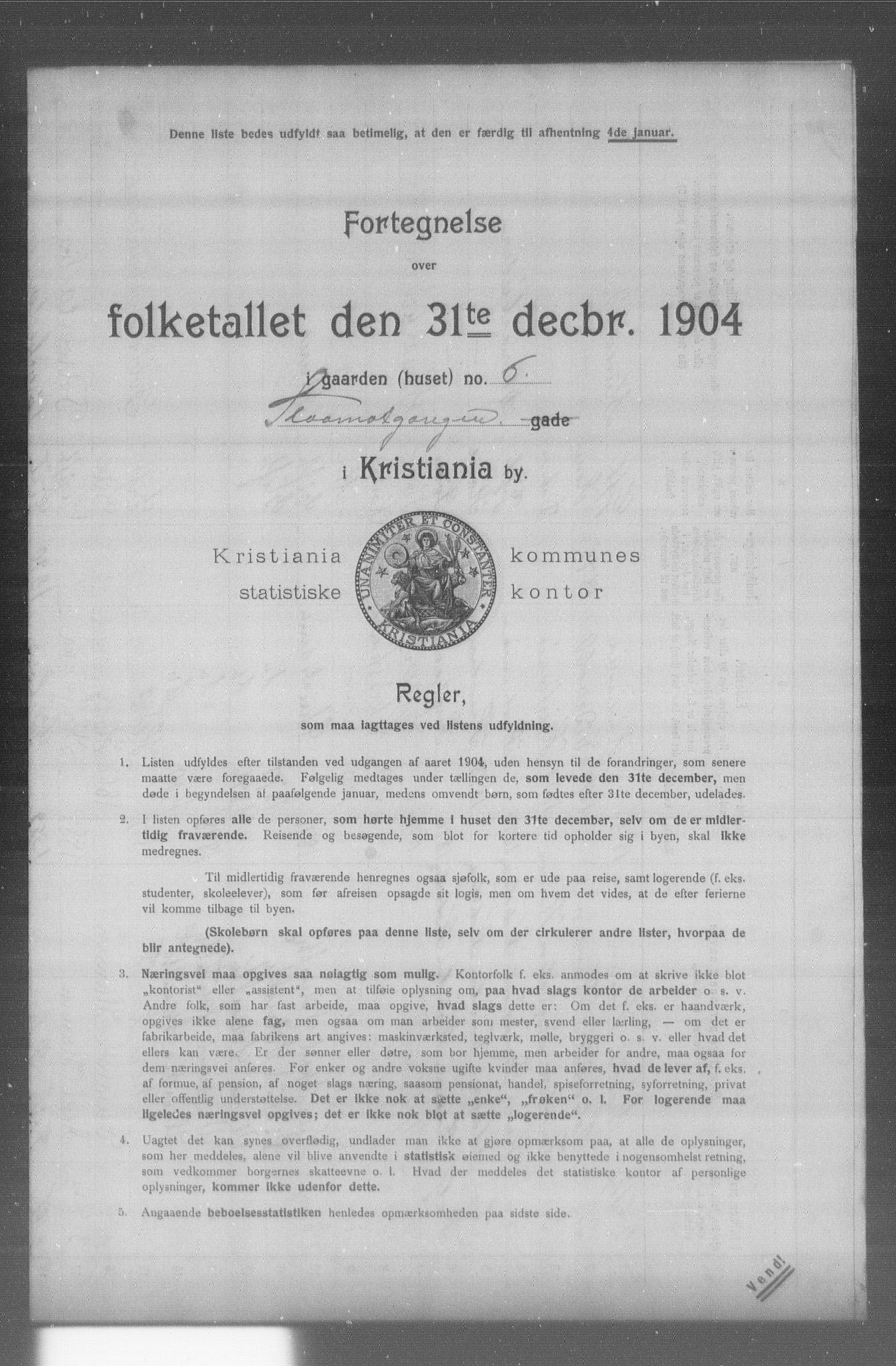 OBA, Municipal Census 1904 for Kristiania, 1904, p. 18422