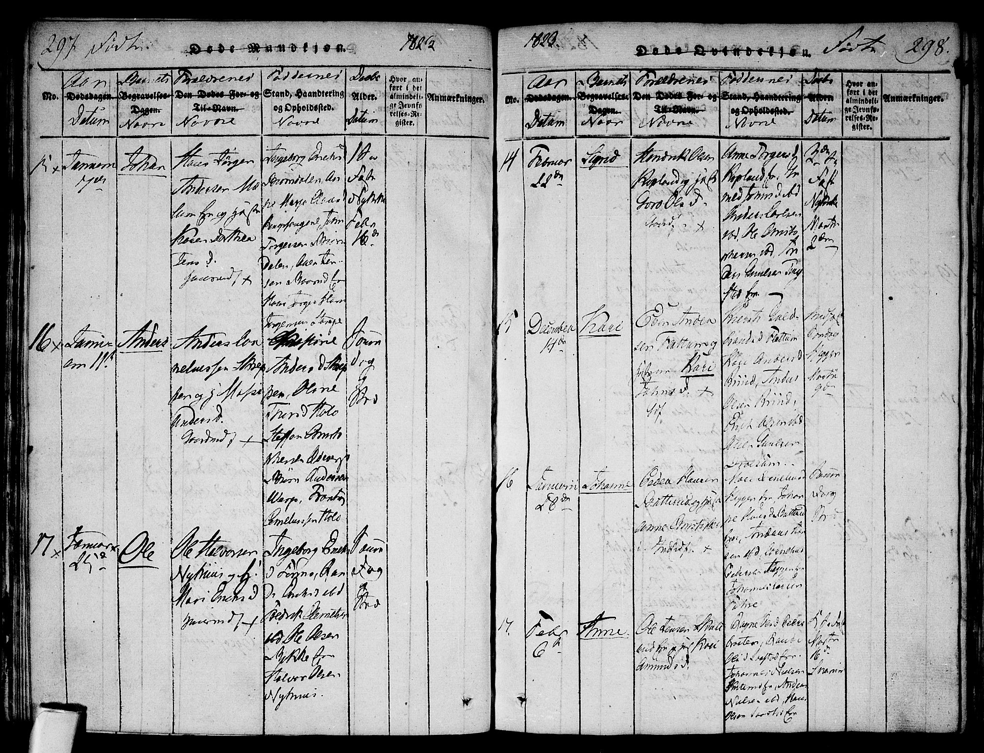 Modum kirkebøker, AV/SAKO-A-234/F/Fa/L0004: Parish register (official) no. 4, 1818-1824, p. 297-298