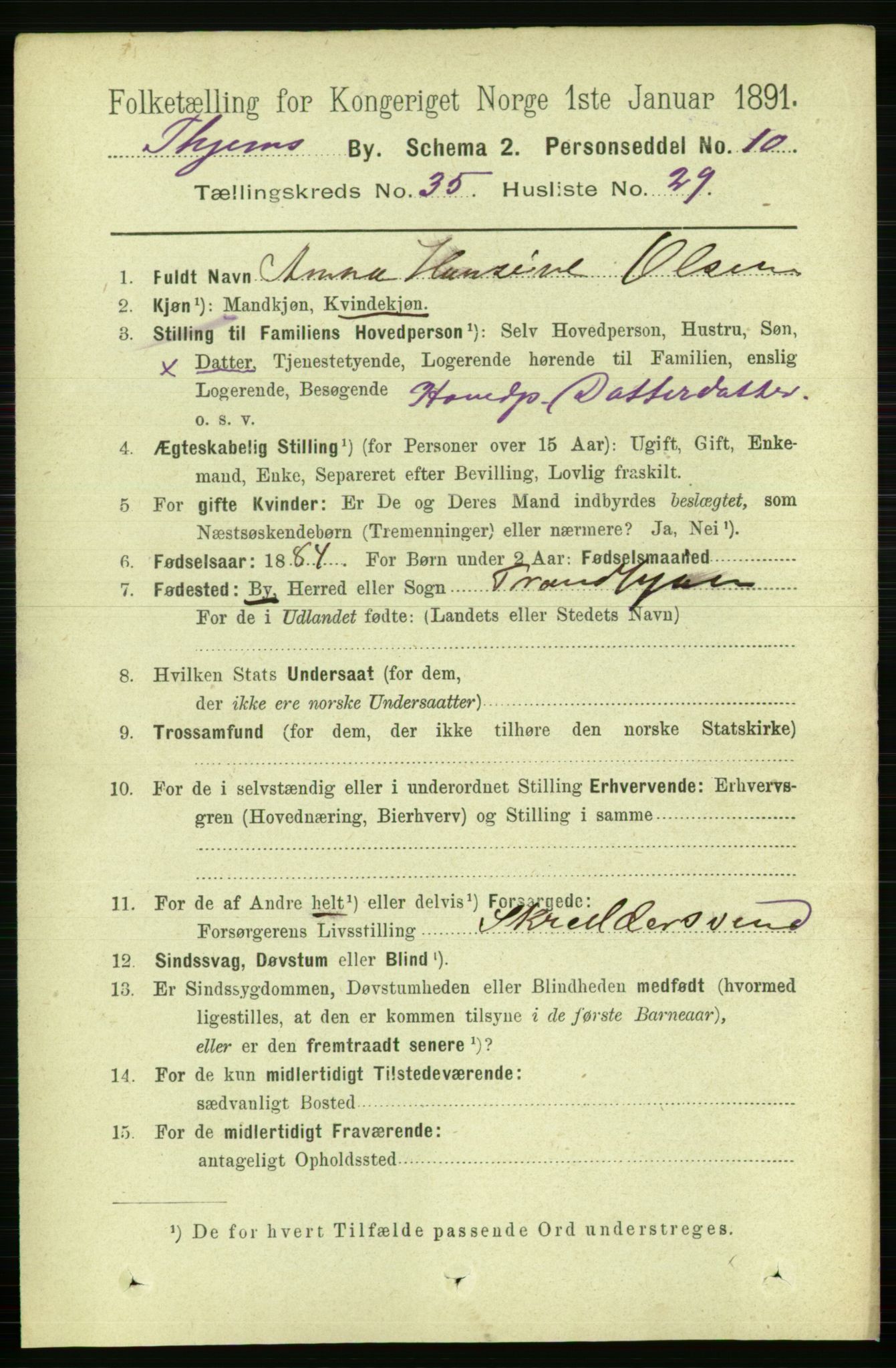 RA, 1891 census for 1601 Trondheim, 1891, p. 26703