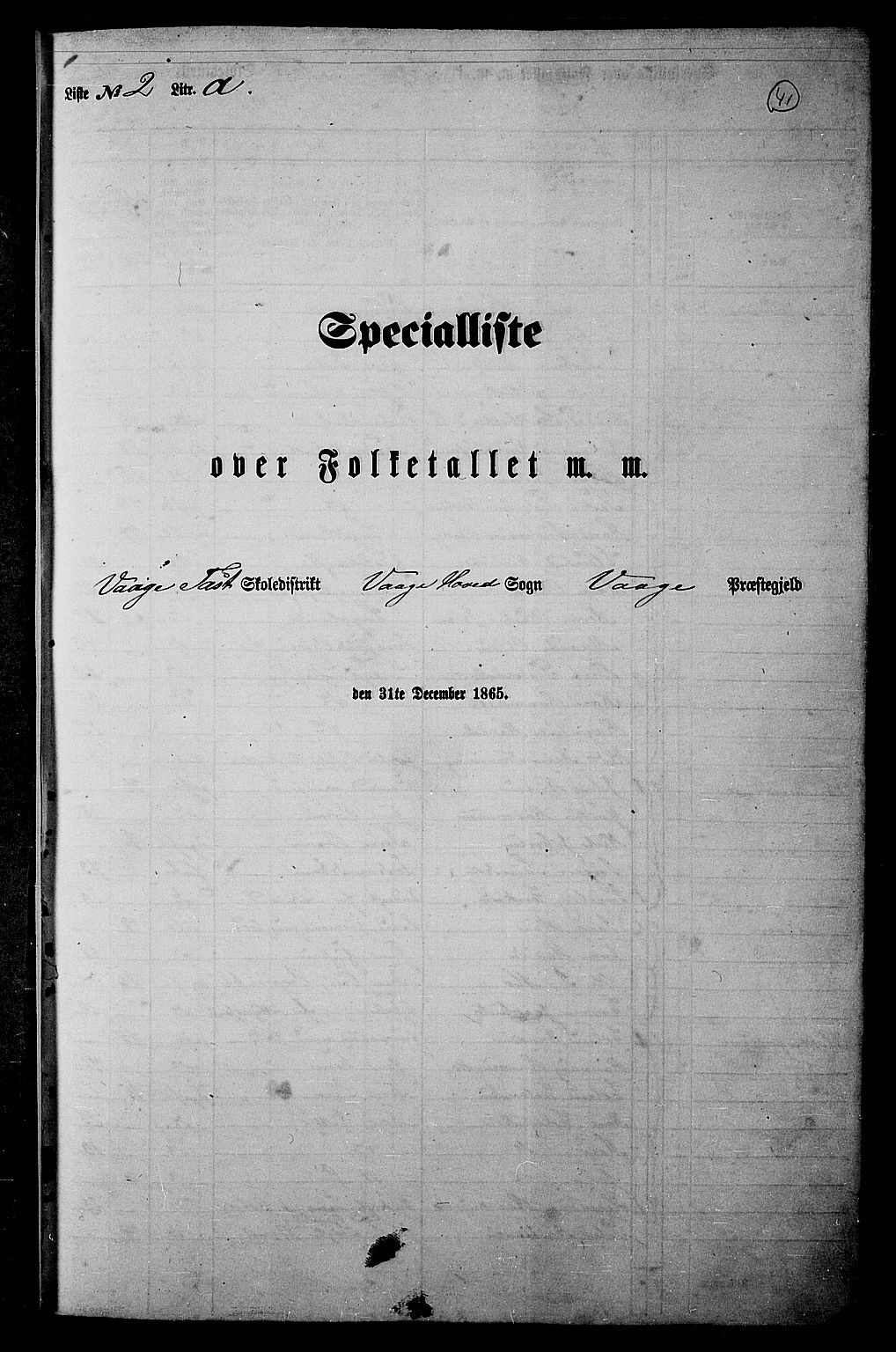 RA, 1865 census for Vågå, 1865, p. 37