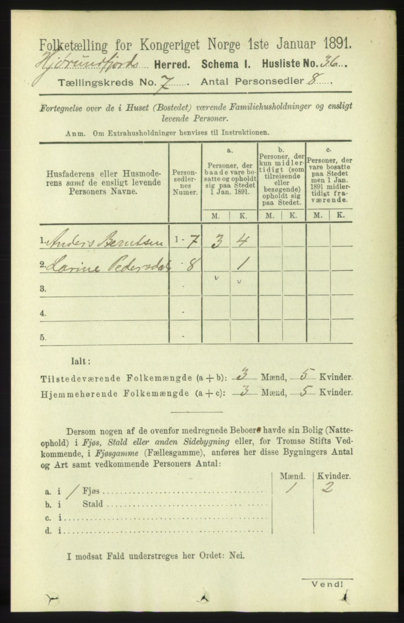 RA, 1891 census for 1522 Hjørundfjord, 1891, p. 1499