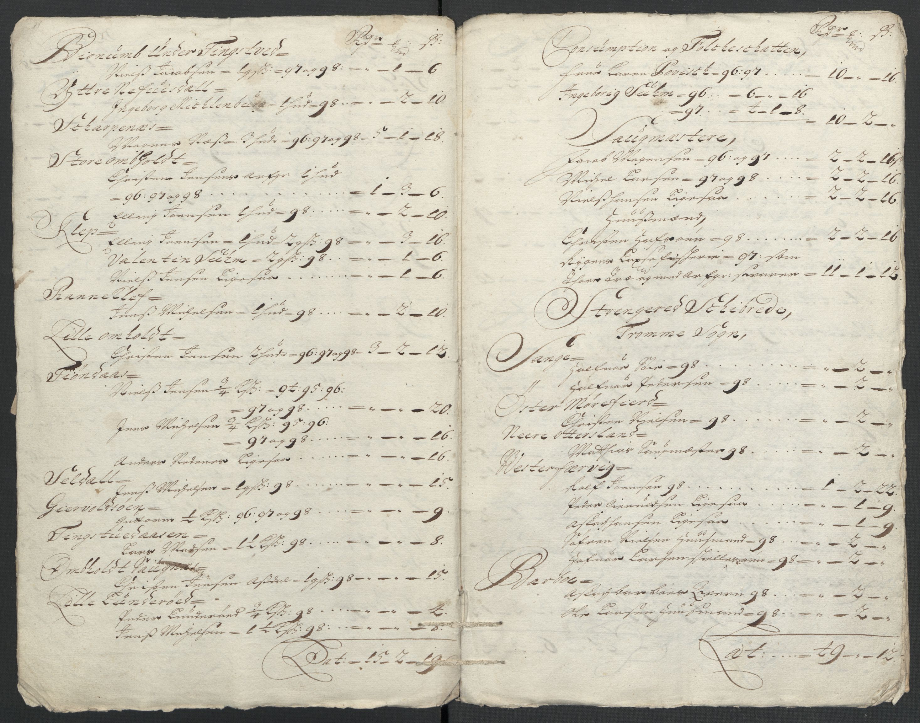 Rentekammeret inntil 1814, Reviderte regnskaper, Fogderegnskap, AV/RA-EA-4092/R39/L2314: Fogderegnskap Nedenes, 1698-1699, p. 16