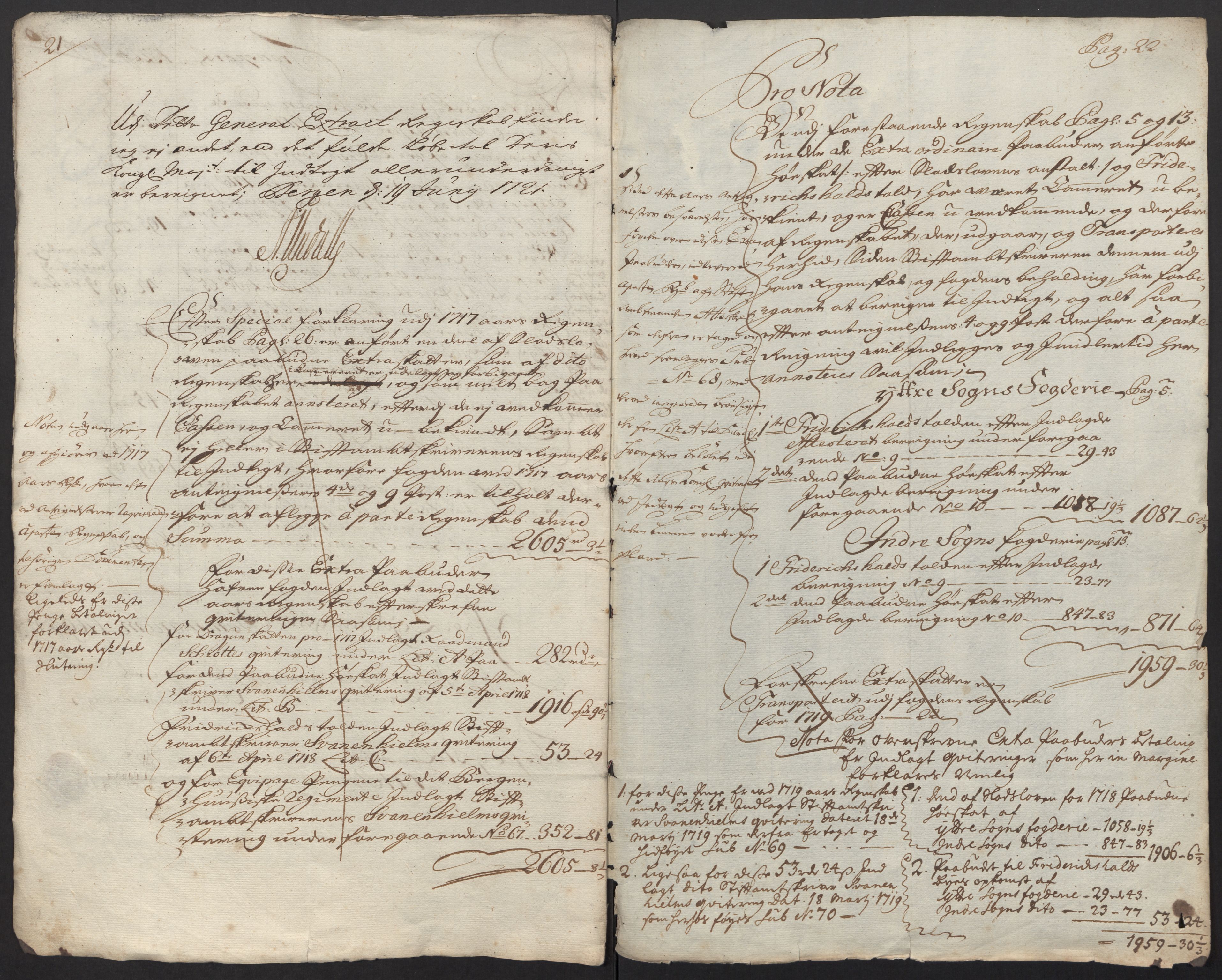 Rentekammeret inntil 1814, Reviderte regnskaper, Fogderegnskap, AV/RA-EA-4092/R52/L3321: Fogderegnskap Sogn, 1717-1718, p. 415