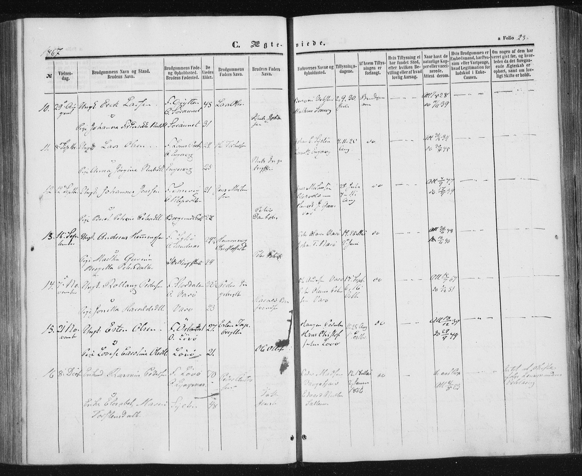 Ministerialprotokoller, klokkerbøker og fødselsregistre - Nord-Trøndelag, SAT/A-1458/784/L0670: Parish register (official) no. 784A05, 1860-1876, p. 23