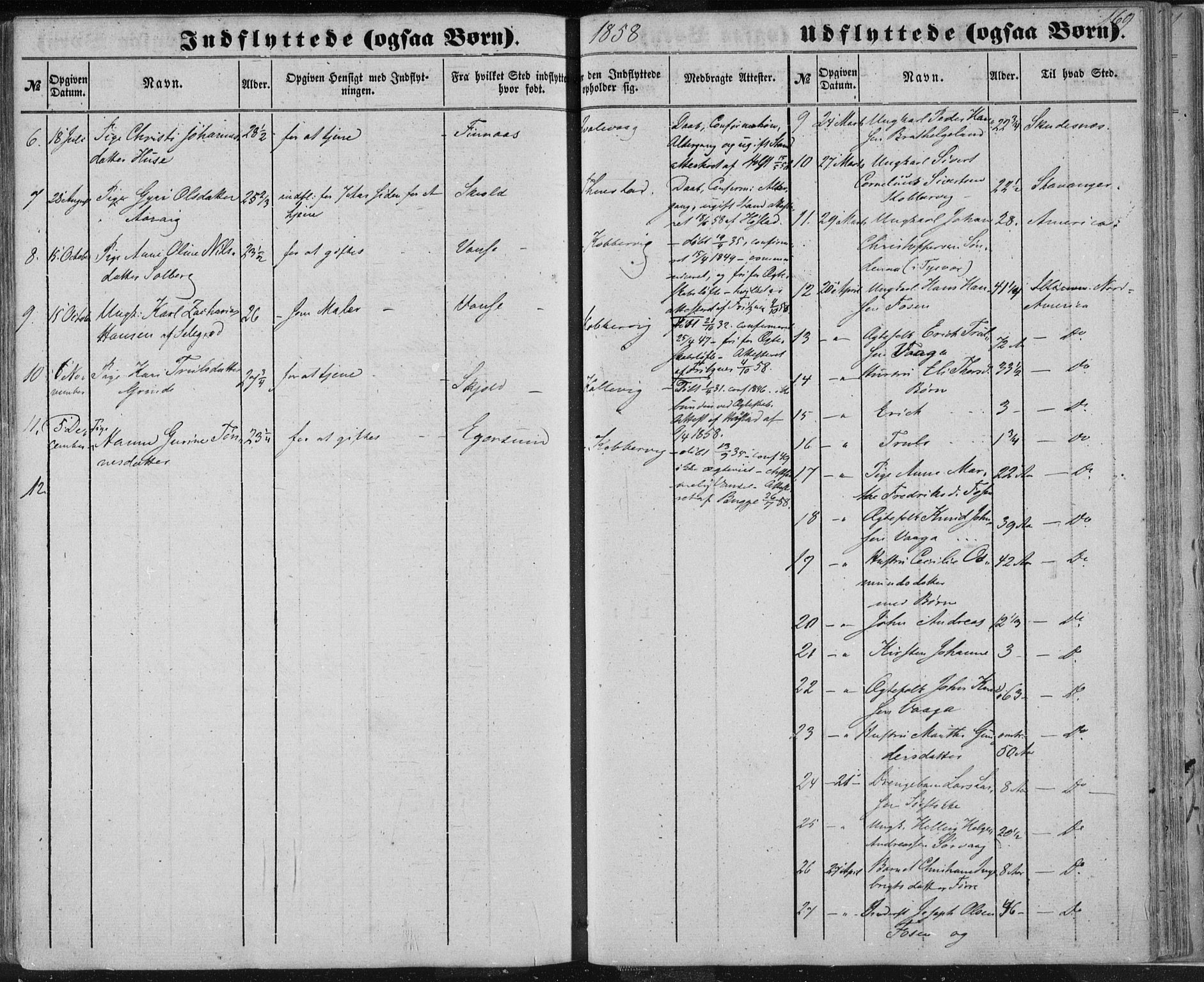 Avaldsnes sokneprestkontor, AV/SAST-A -101851/H/Ha/Haa/L0010: Parish register (official) no. A 10, 1857-1876, p. 169