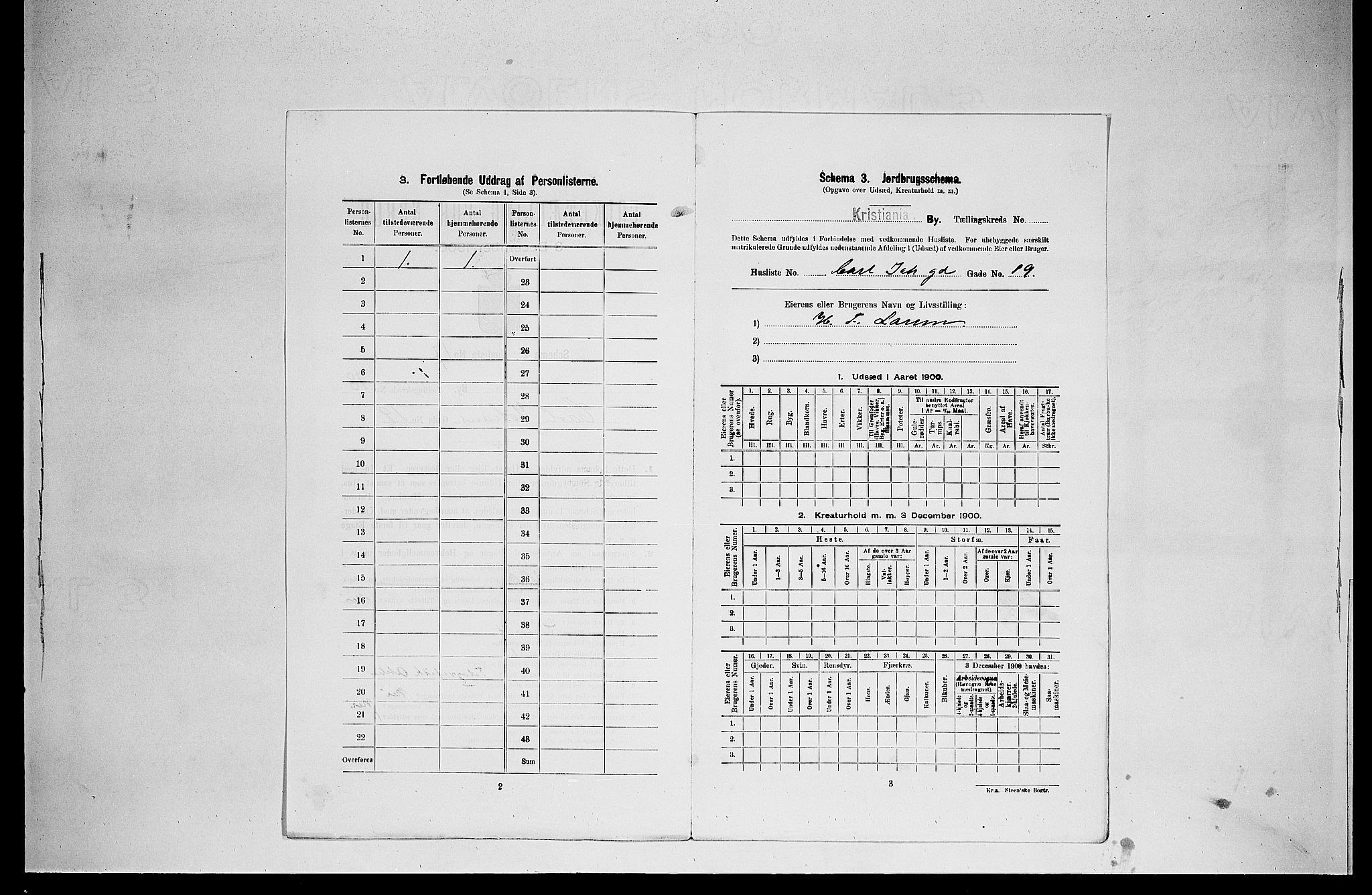 SAO, 1900 census for Kristiania, 1900, p. 11417