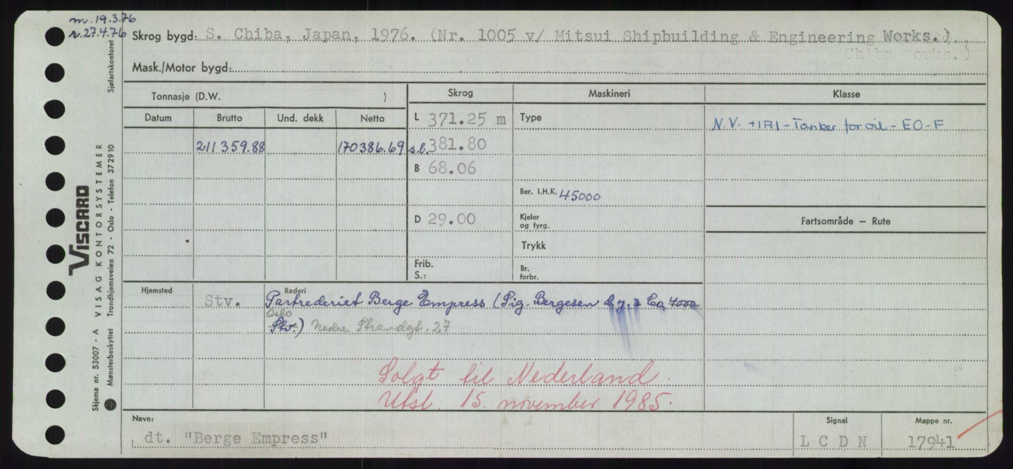 Sjøfartsdirektoratet med forløpere, Skipsmålingen, RA/S-1627/H/Hd/L0003: Fartøy, B-Bev, p. 693